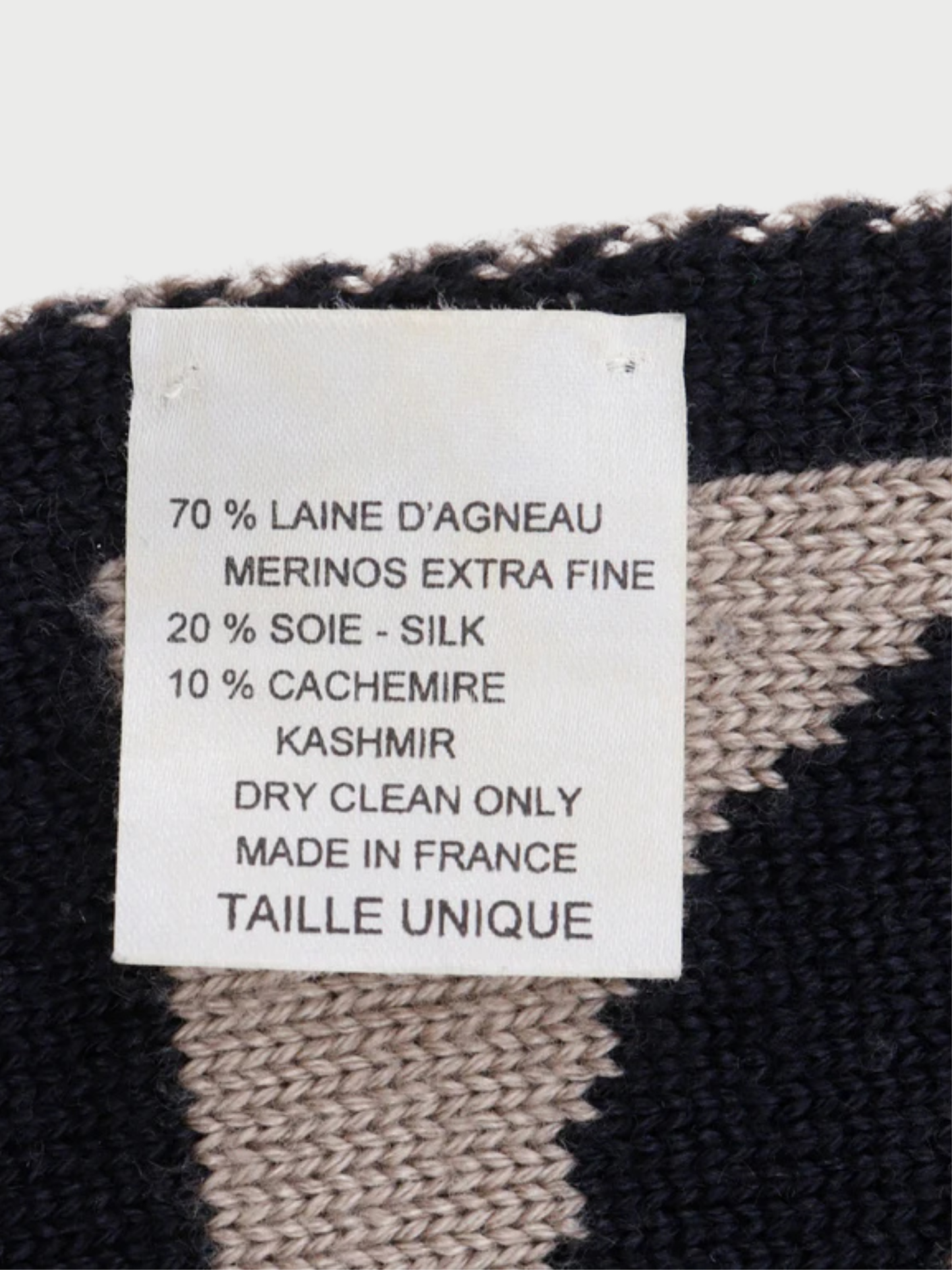 Chanel 2000s Black Gray Wool Silk Cashmere Coco Mark Muffler