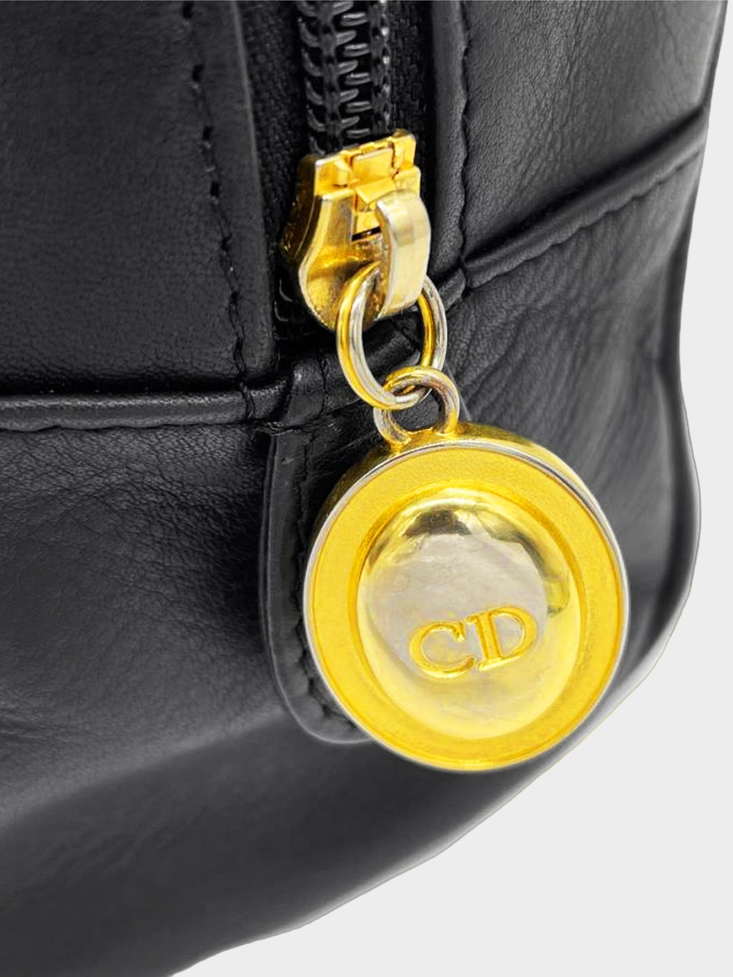 Christian Dior 1990s Black Leather CD Handbag