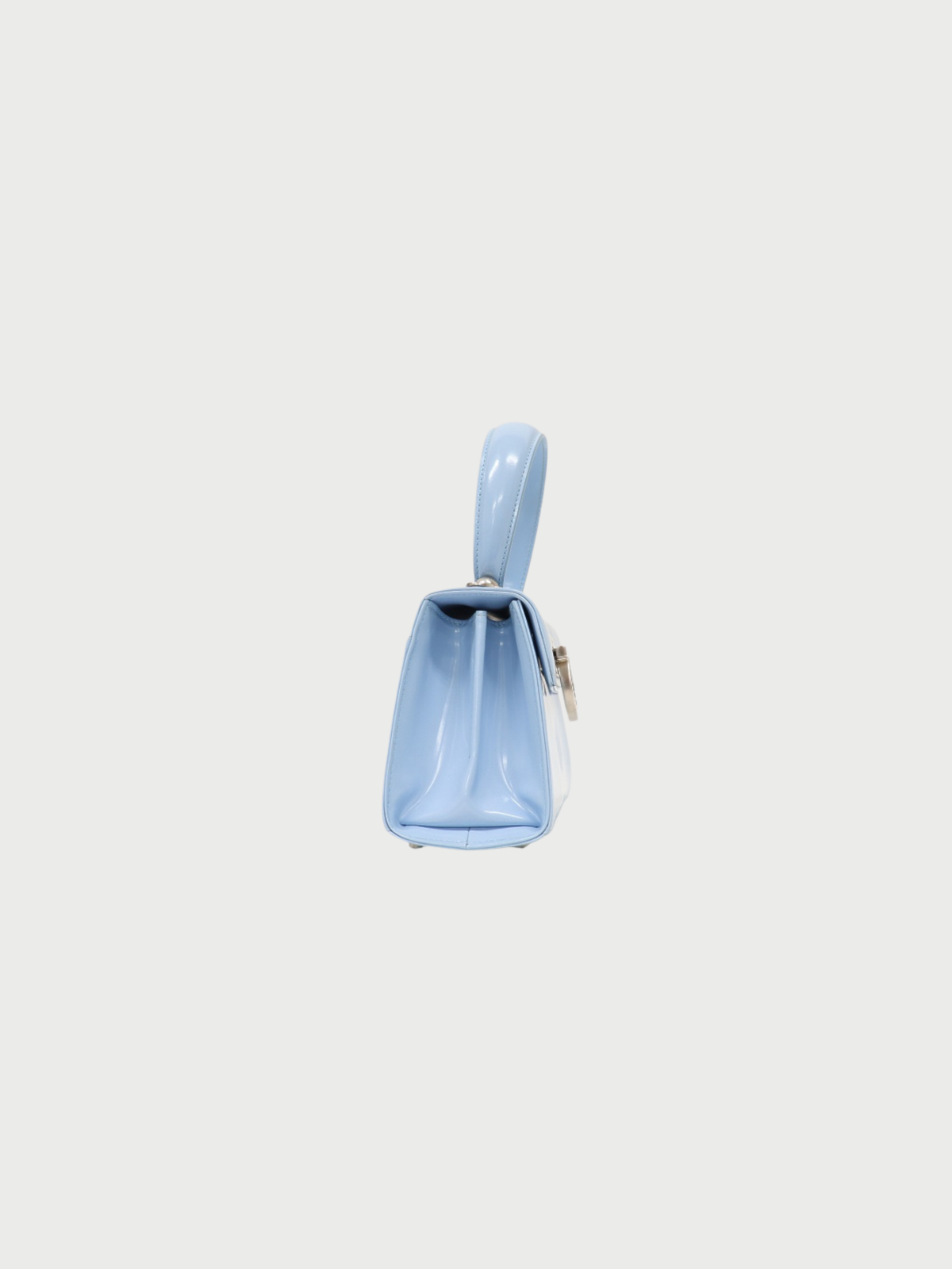 Salvatore Ferragamo 2023 Light Blue Patent Leather Gancini 2Way Bag