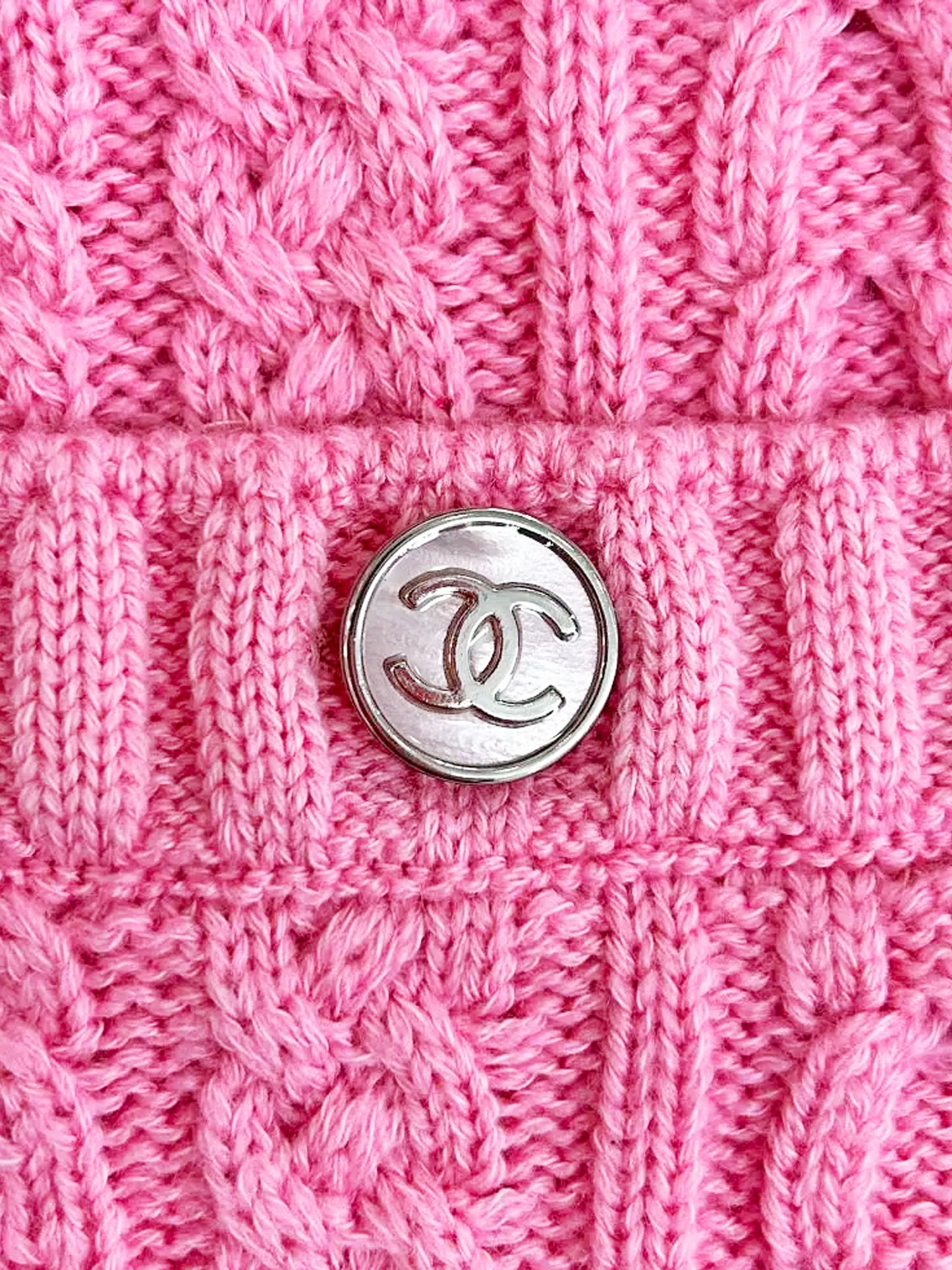 Chanel 2023 Pink Cable Knit Dress