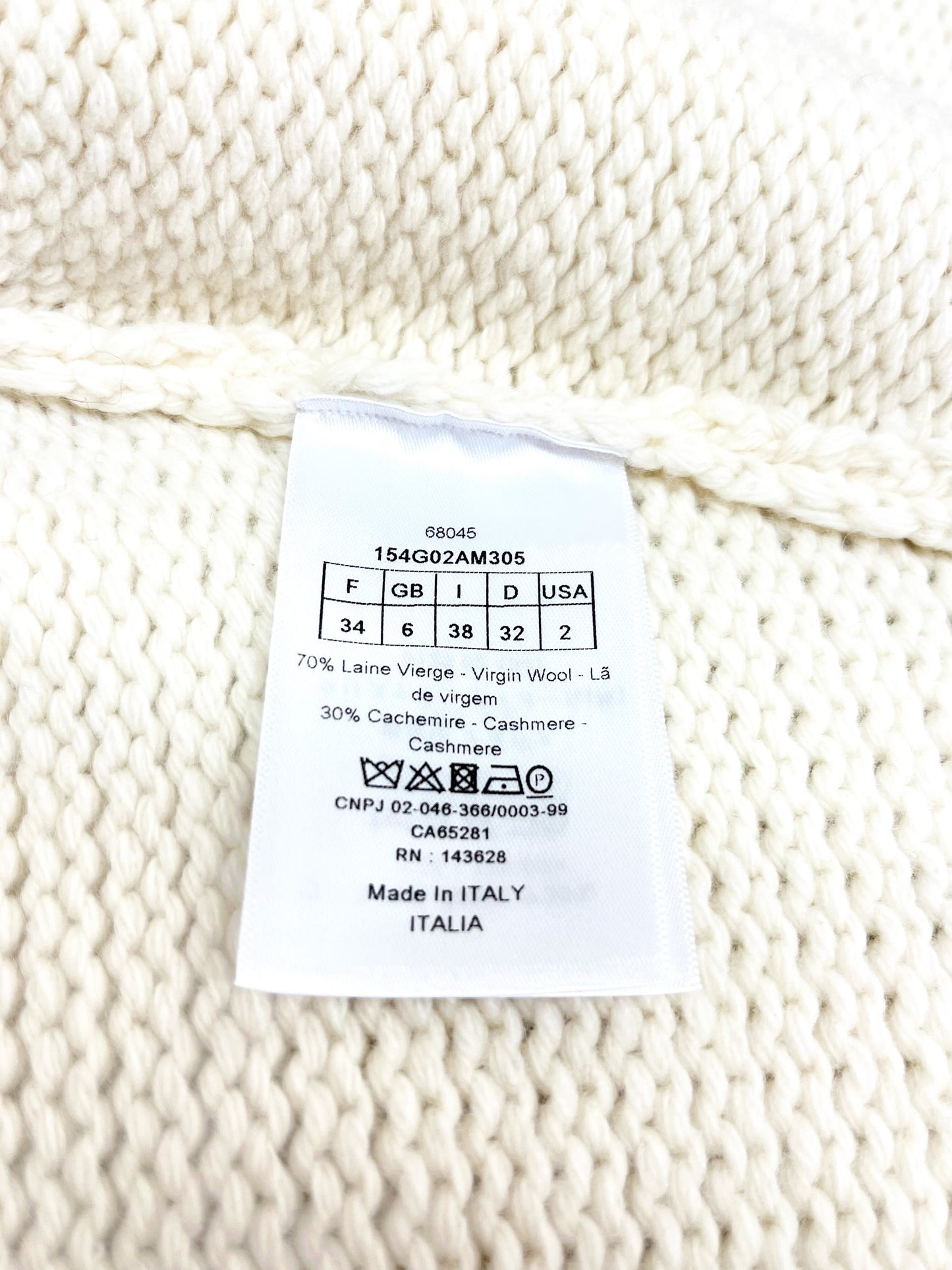 Christian Dior 2021 Mariniere Cashmere Wool Sailor Cardigan