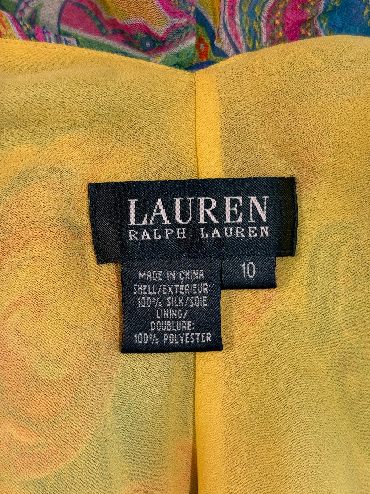 Ralph Lauren 2000s Multicolor Silk Paisley Ruffle Dress
