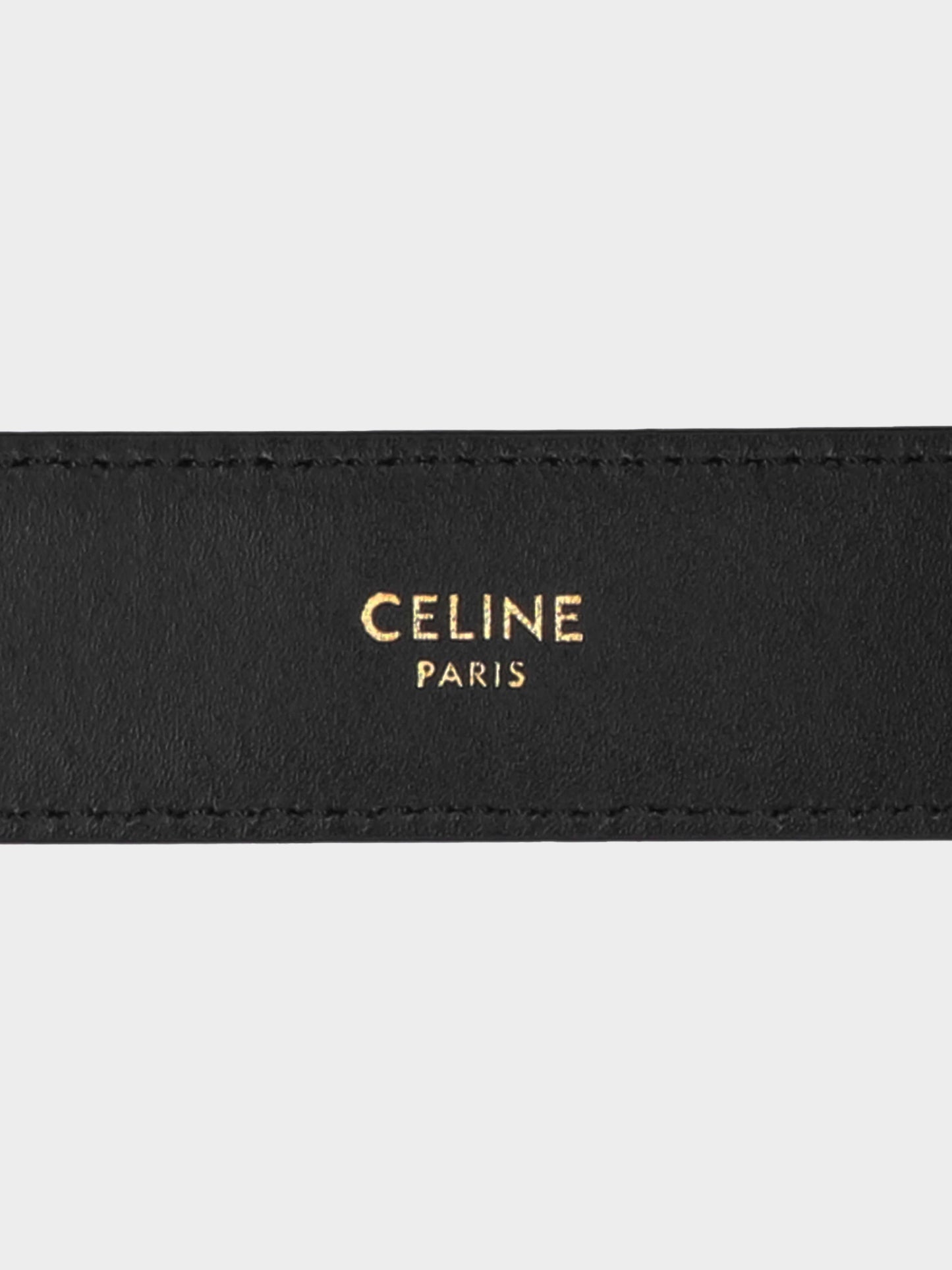 Céline by Phoebe Philo 2010s Black and Gold Leather Belt