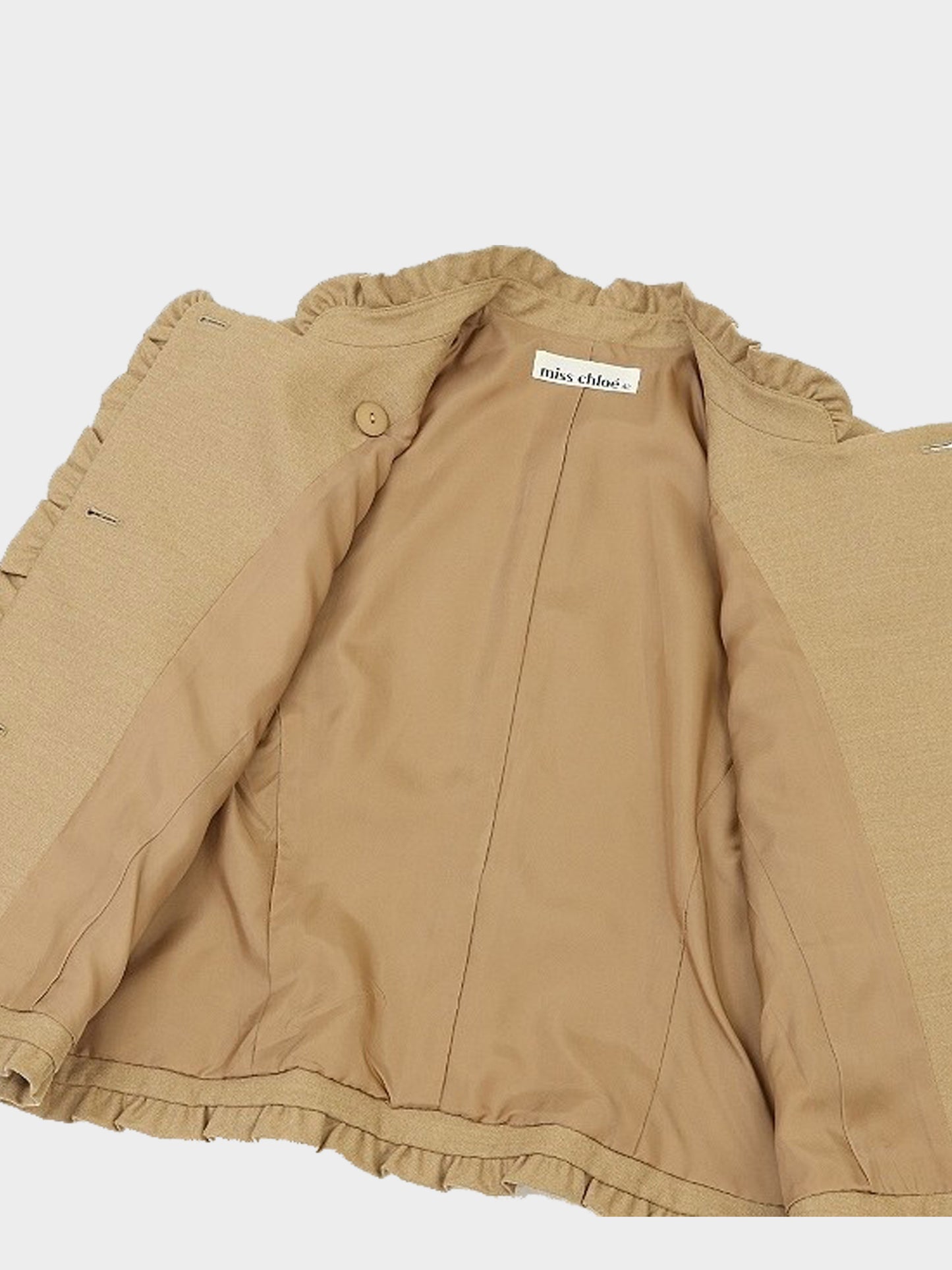 Chloé 1990s Brown Wool Jacket with Ruffled Details