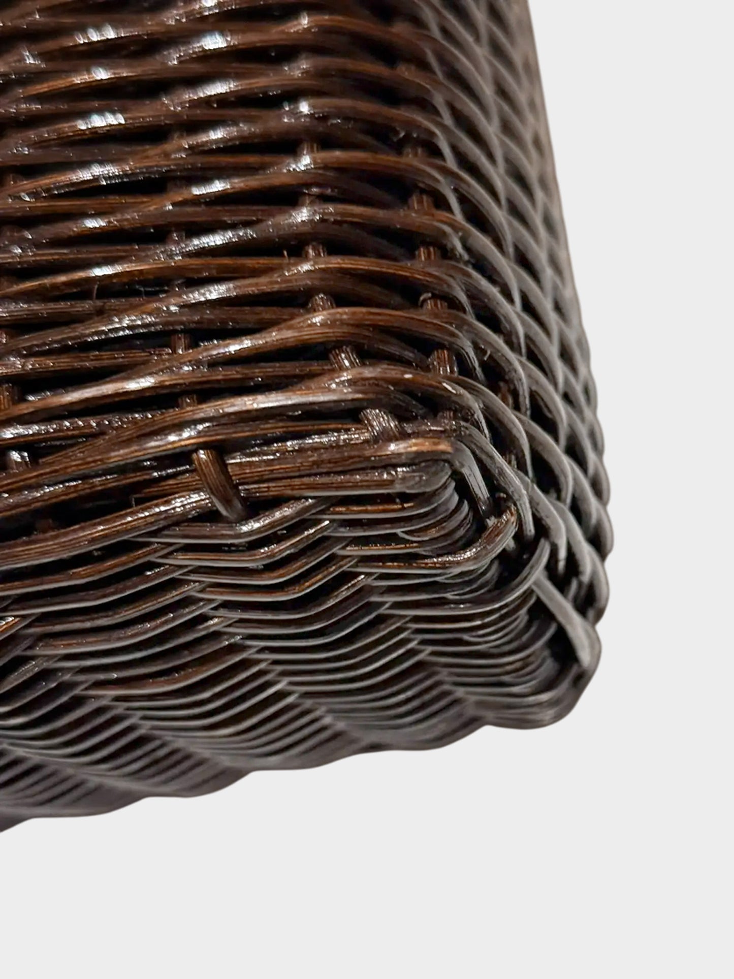 Chanel 1997-1999 Brown Wicker Top Handle Bag