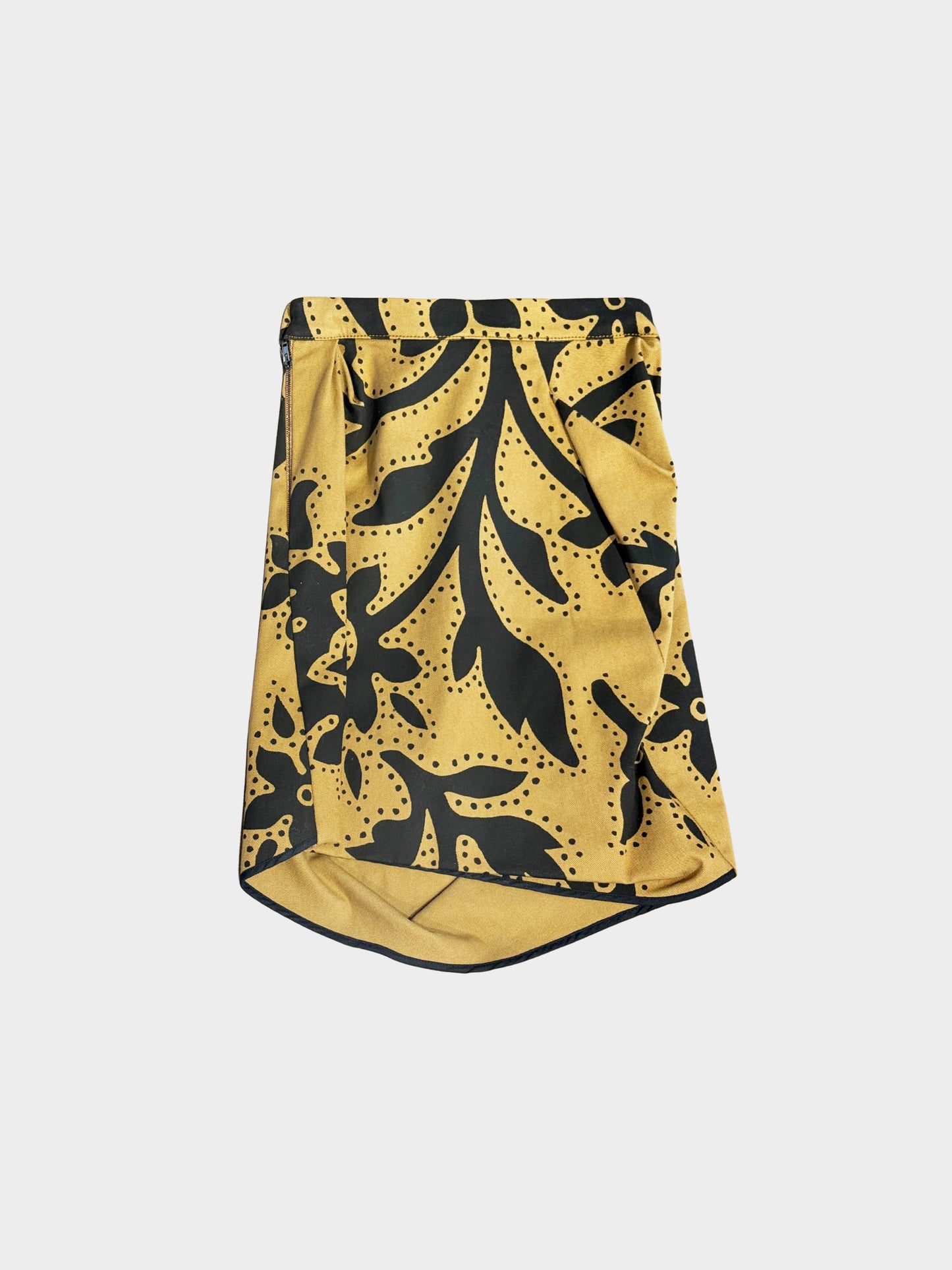 Vivienne Westwood Anglomania 2000s Brown and Black Abstract Floral Print Jacket And Skirt Set