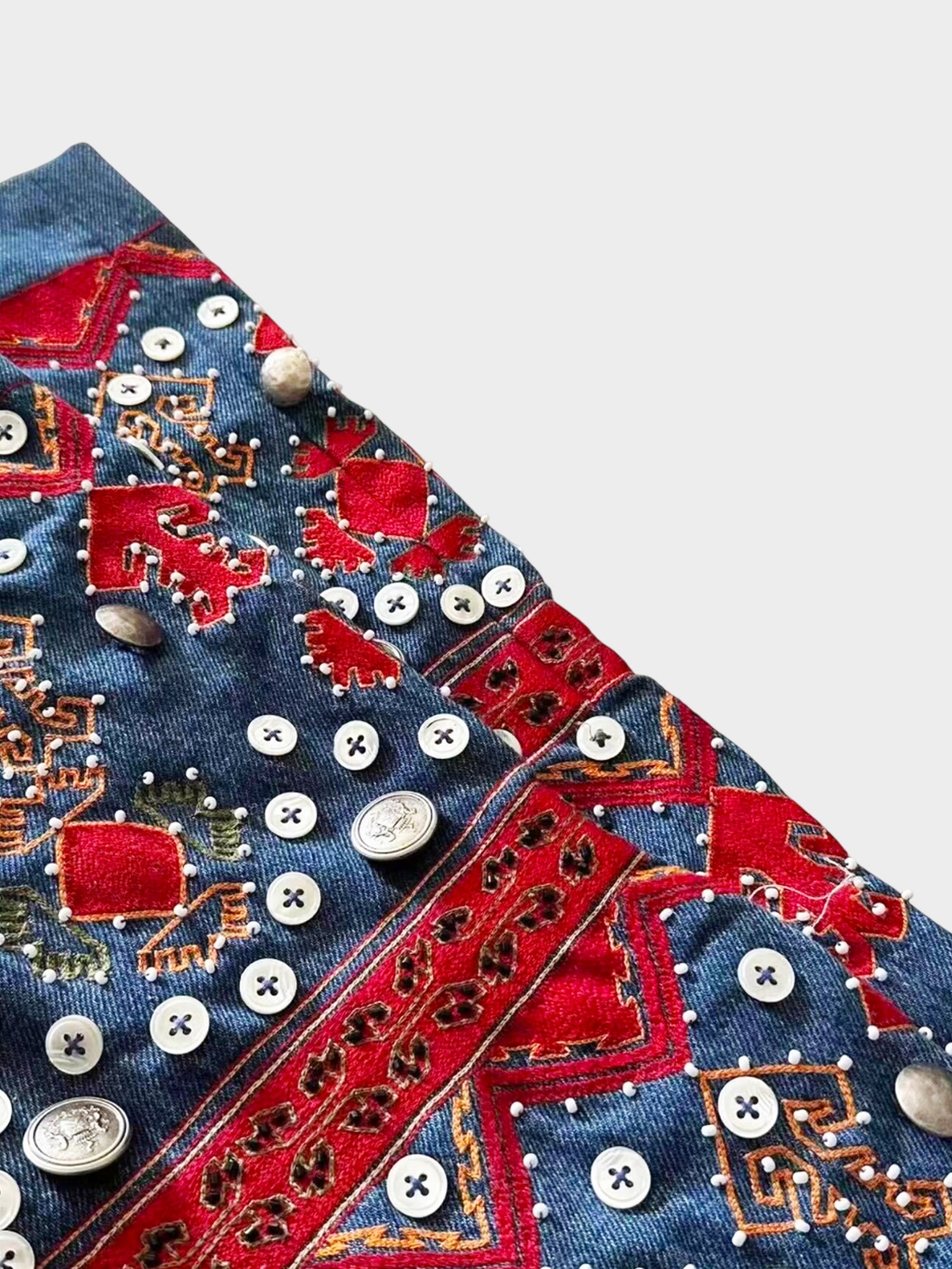 Christian Dior Early 2000s Rare Embroidered and Beaded Denim Pants
