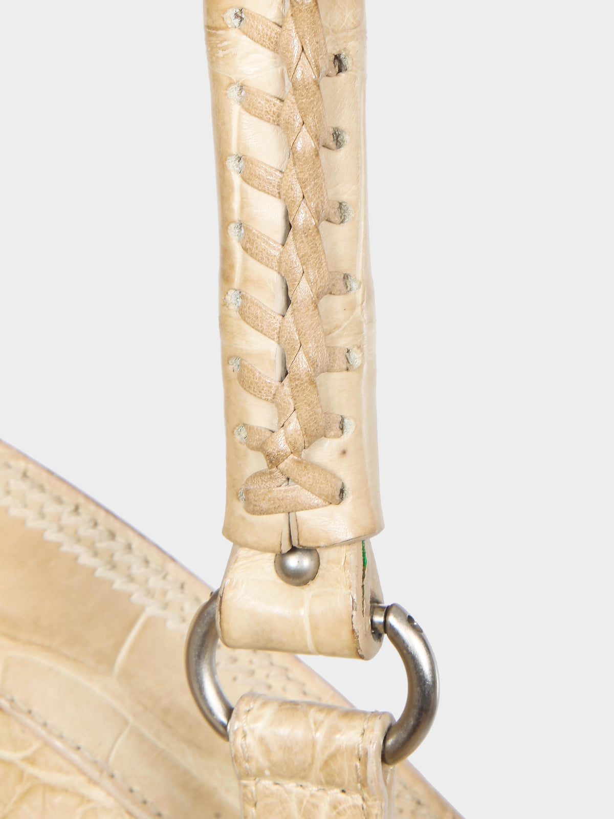 Christian Dior by John Galliano 2005 Beige Croc-embossed Leather 'My Dior' Bag