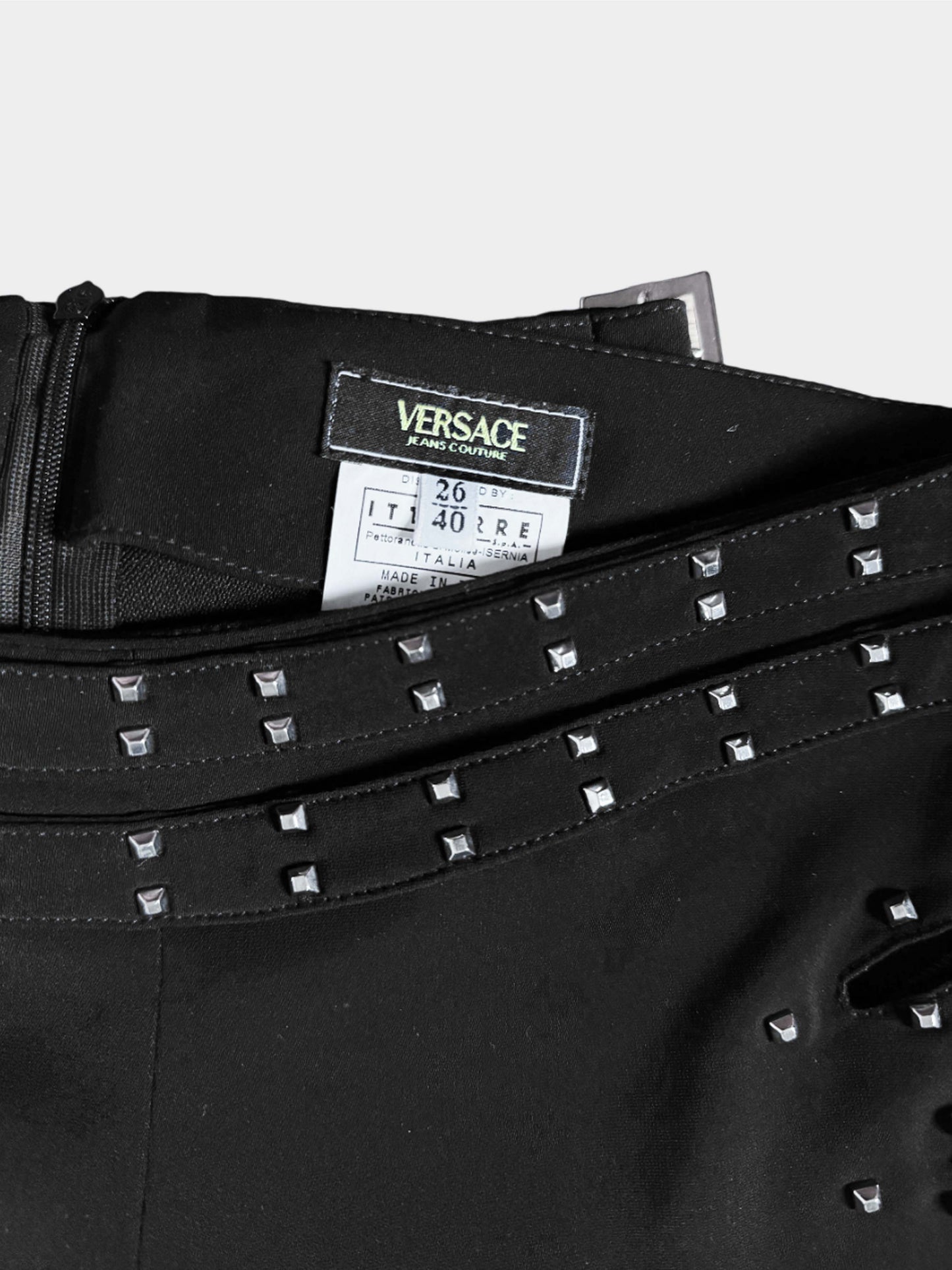 Versace 2000s Jeans Couture Studded Jacket and Pants Set