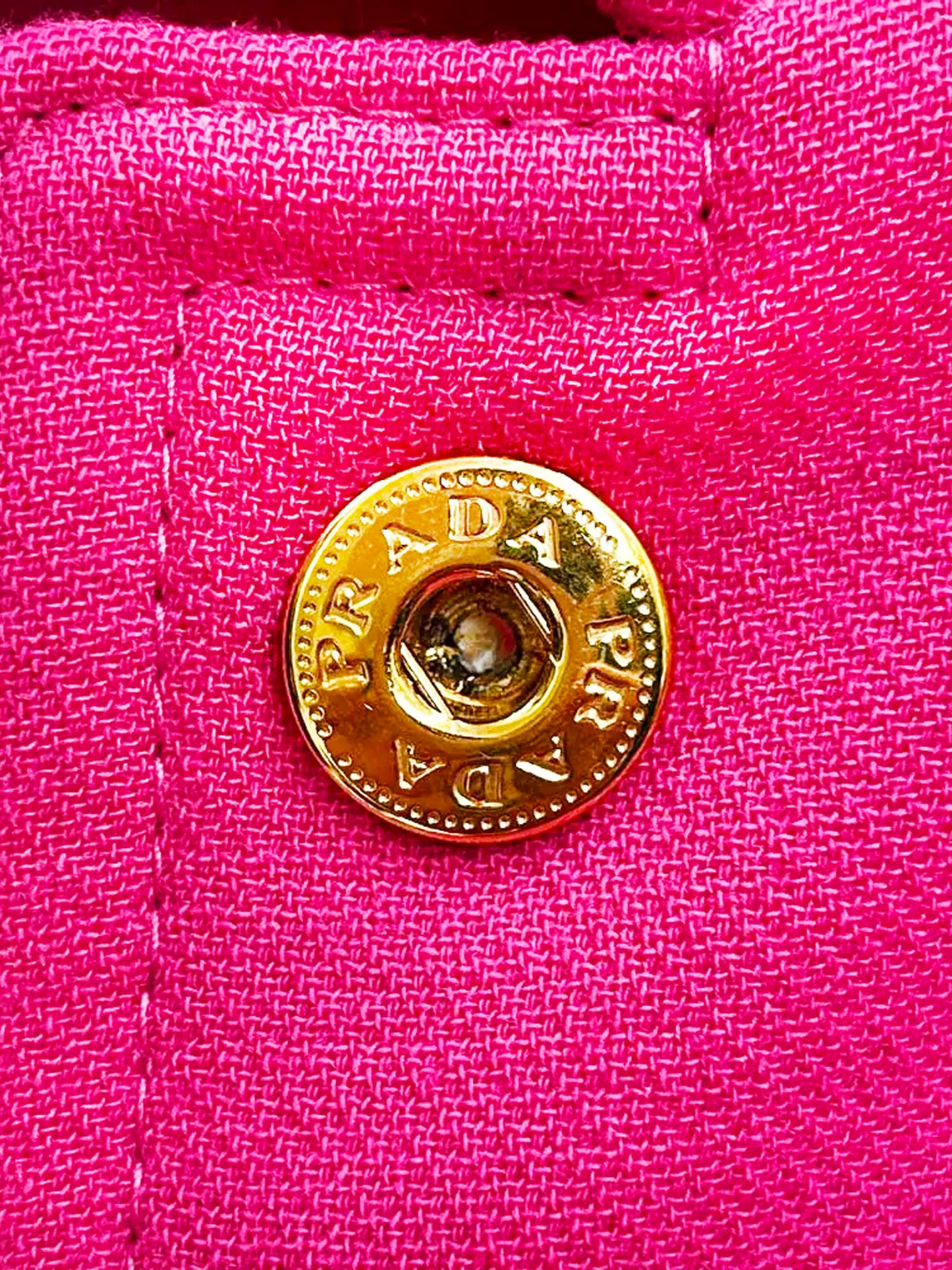 Prada 2014 Hot Pink Wool Coat with Gold Buttons