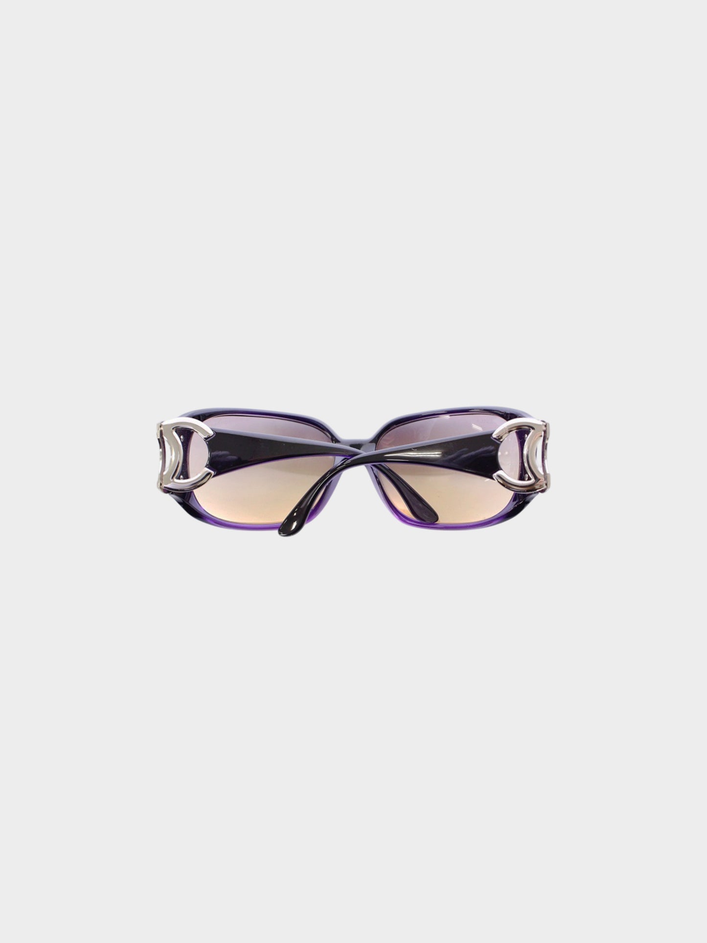 Chanel 2000s Gradient Purple CC Oversized Sunglasses