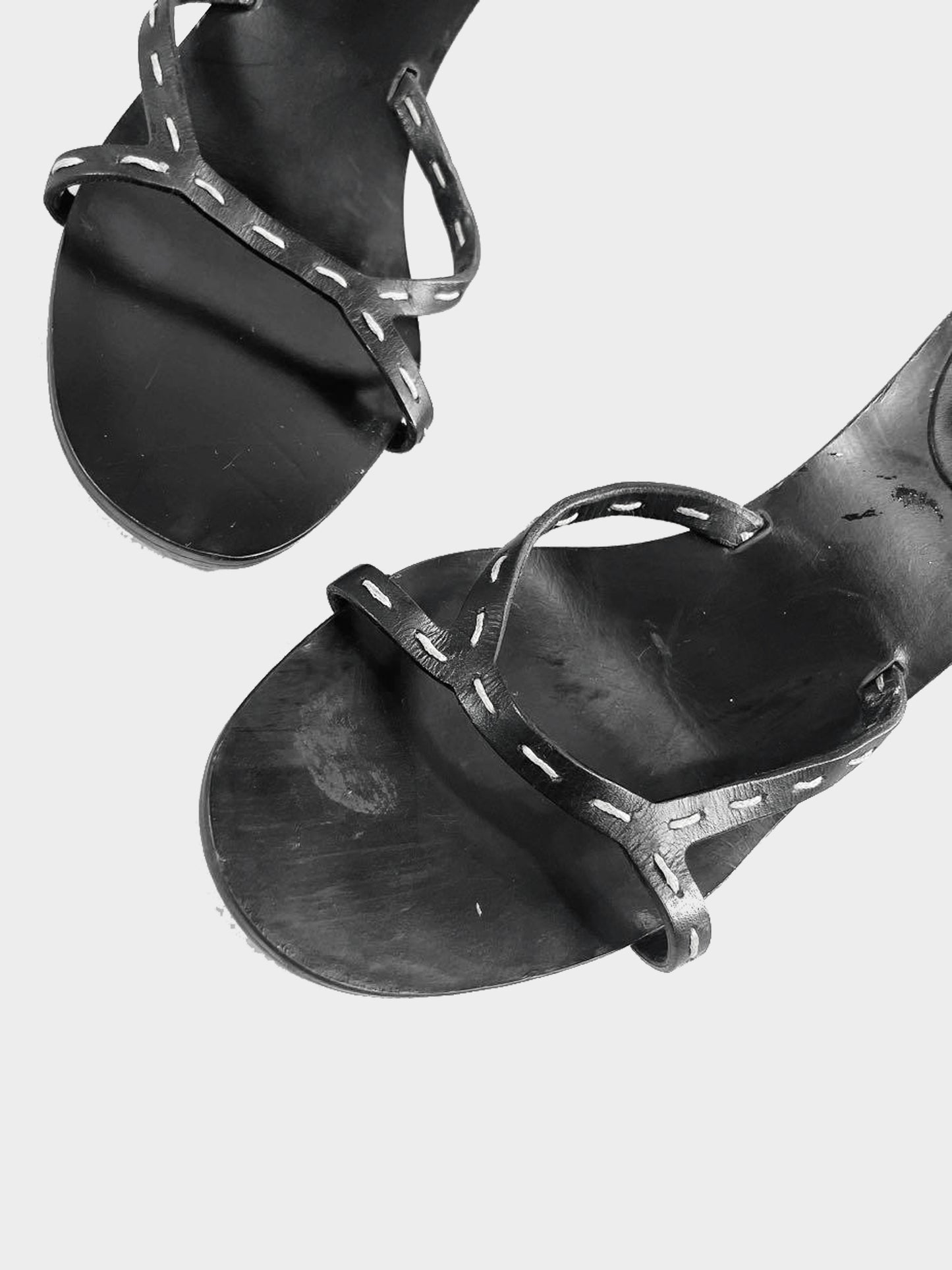 Gucci SS 2002  Black Leather Bamboo Heeled Mules