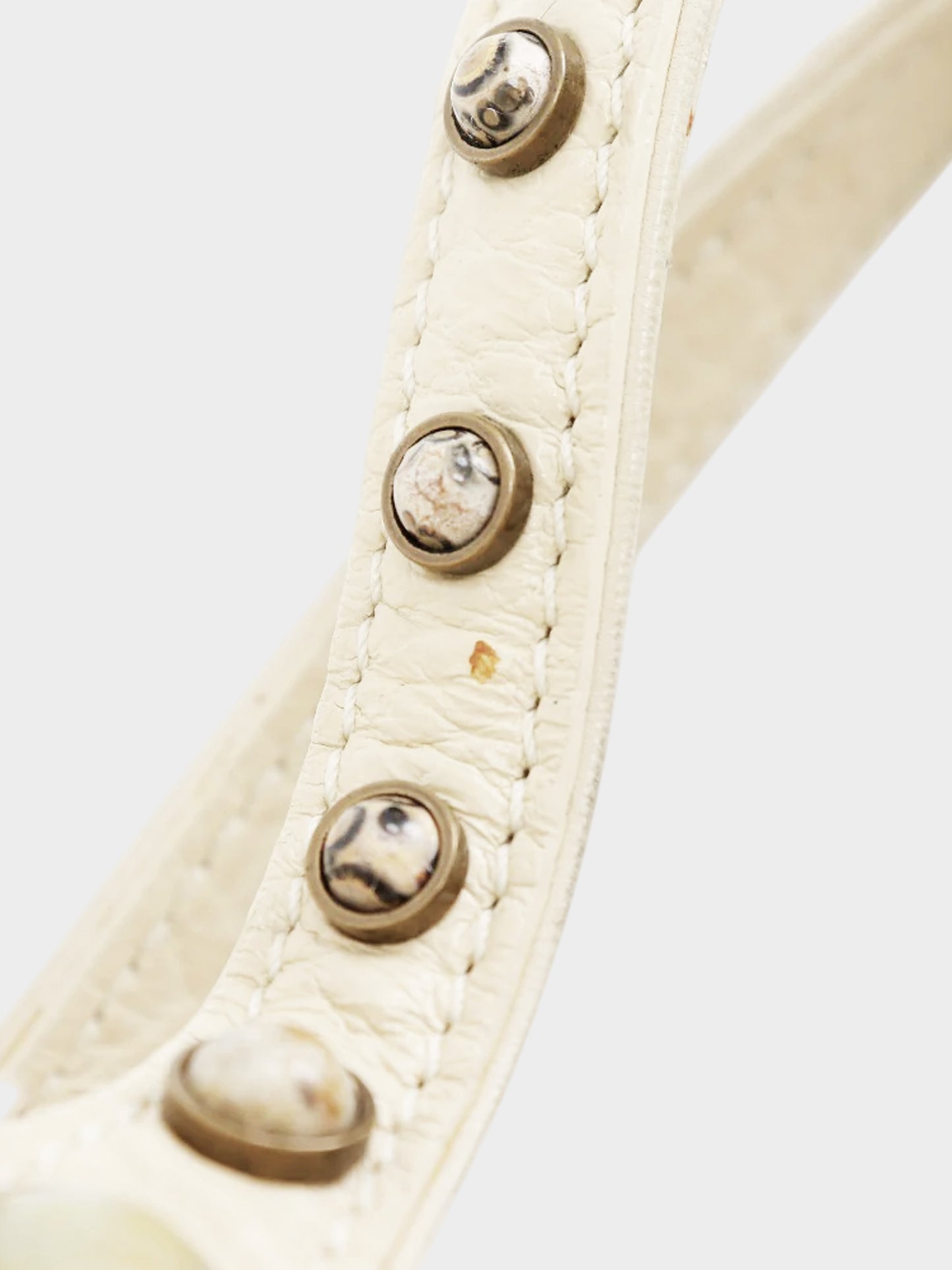 Louis Vuitton 2005 White Mink Demi Lune Cabochon Handbag