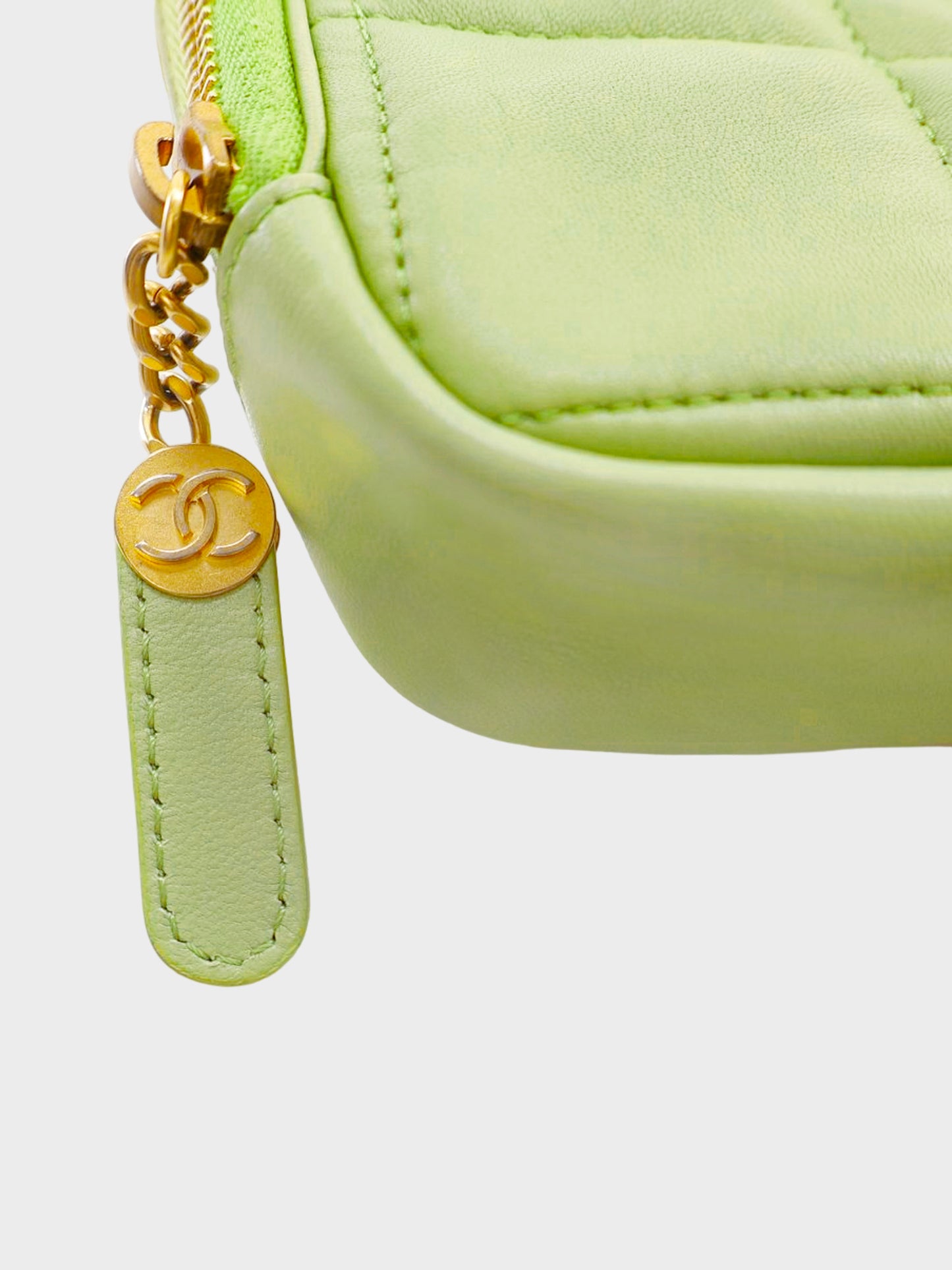 Chanel Late 2020-2021 Pastel Green Lambskin Quilted Seasonal Diamond Crossbody Bag