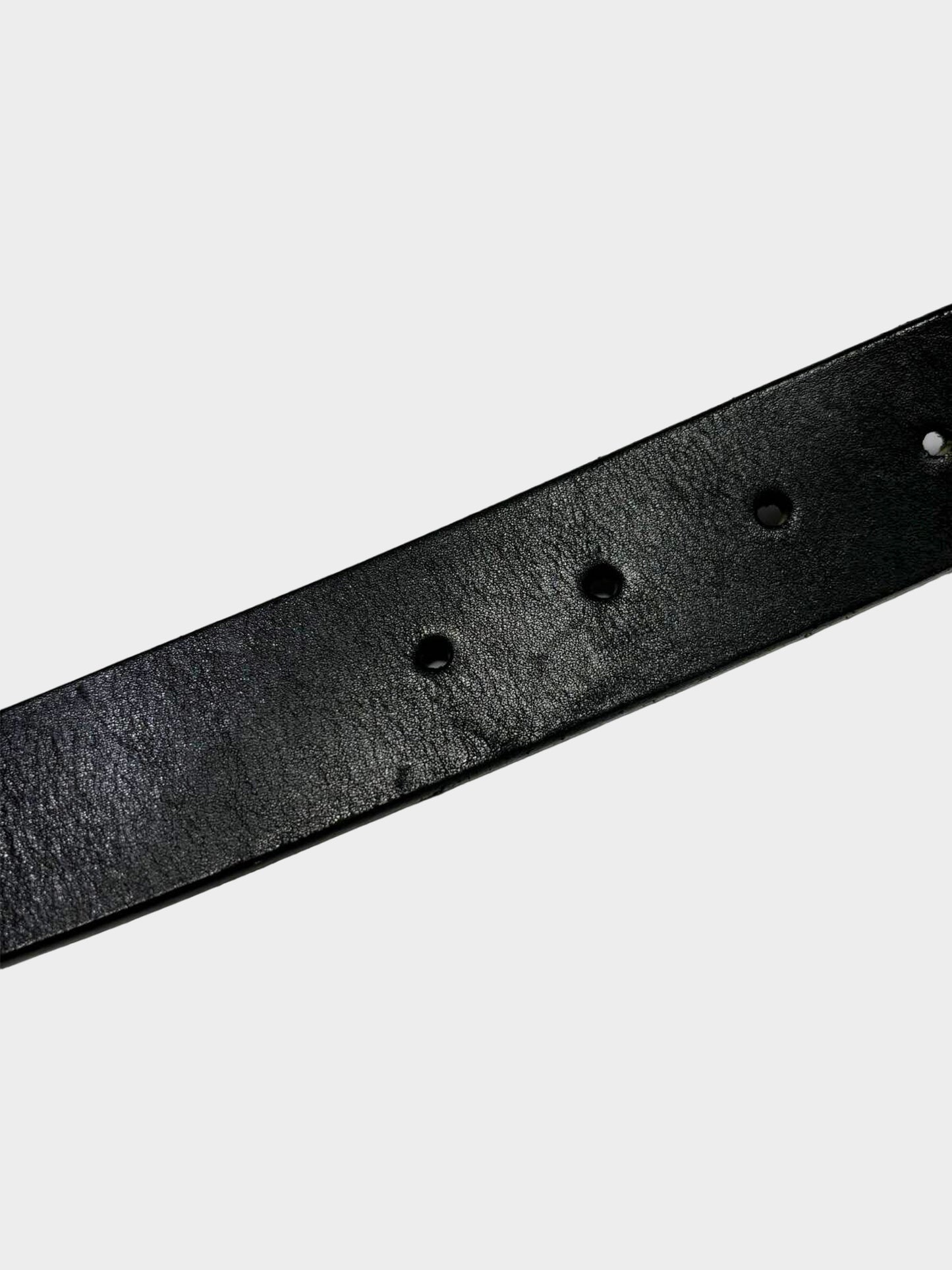 Vivienne Westwood 2000s Black and Gold Orb Logo Leather Belt
