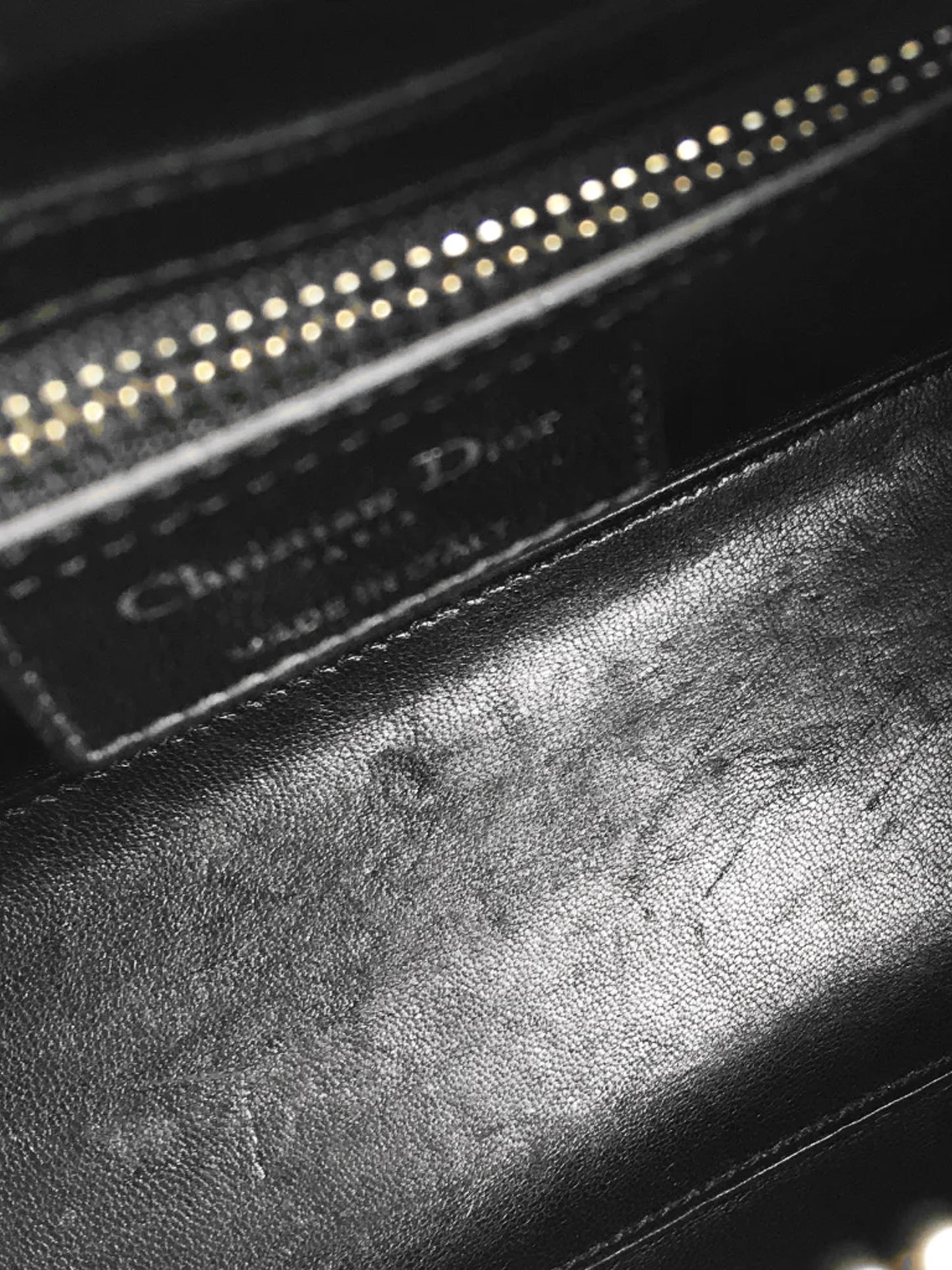 Christian Dior 2015 Sequin Embroidered Patent Leather Lady Dior Medium Handbag