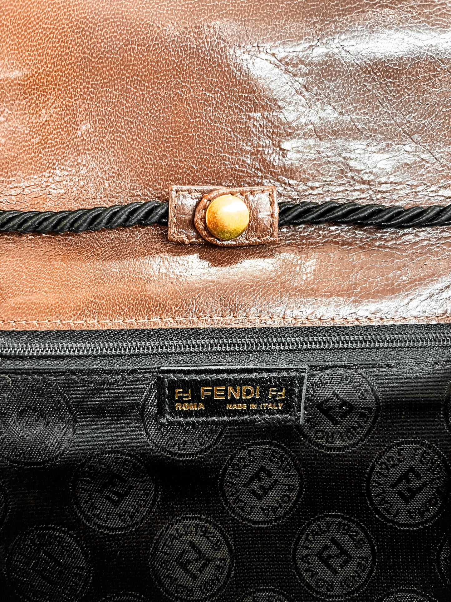 Fendi 1980s Vintage Chocolate Brown Crossbody Bag