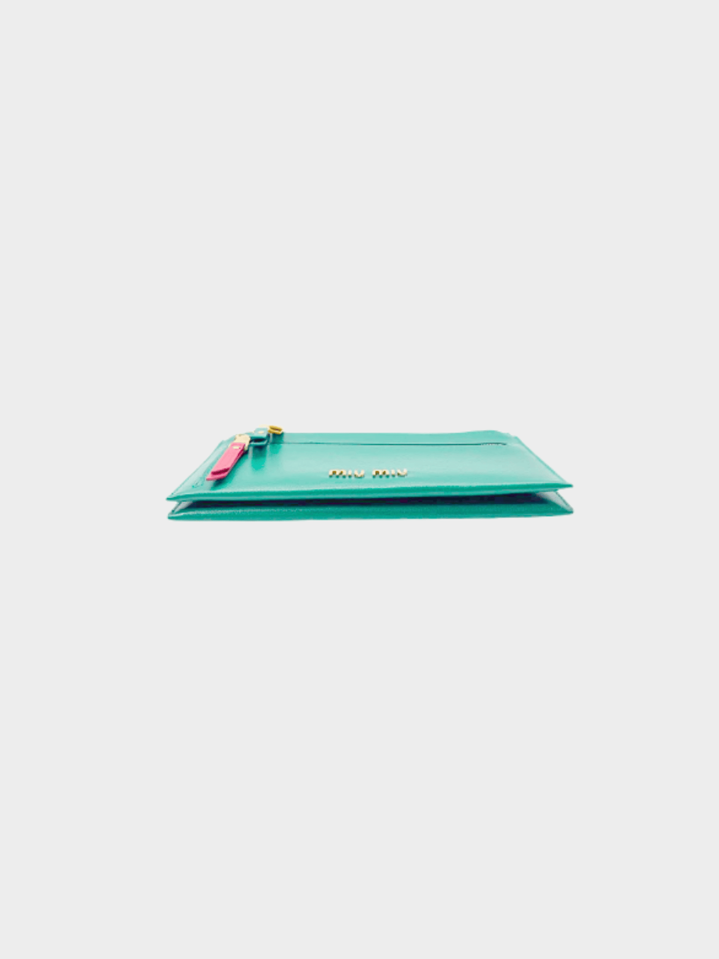 Miu Miu 2010s Green Leather Shoulder Pouch