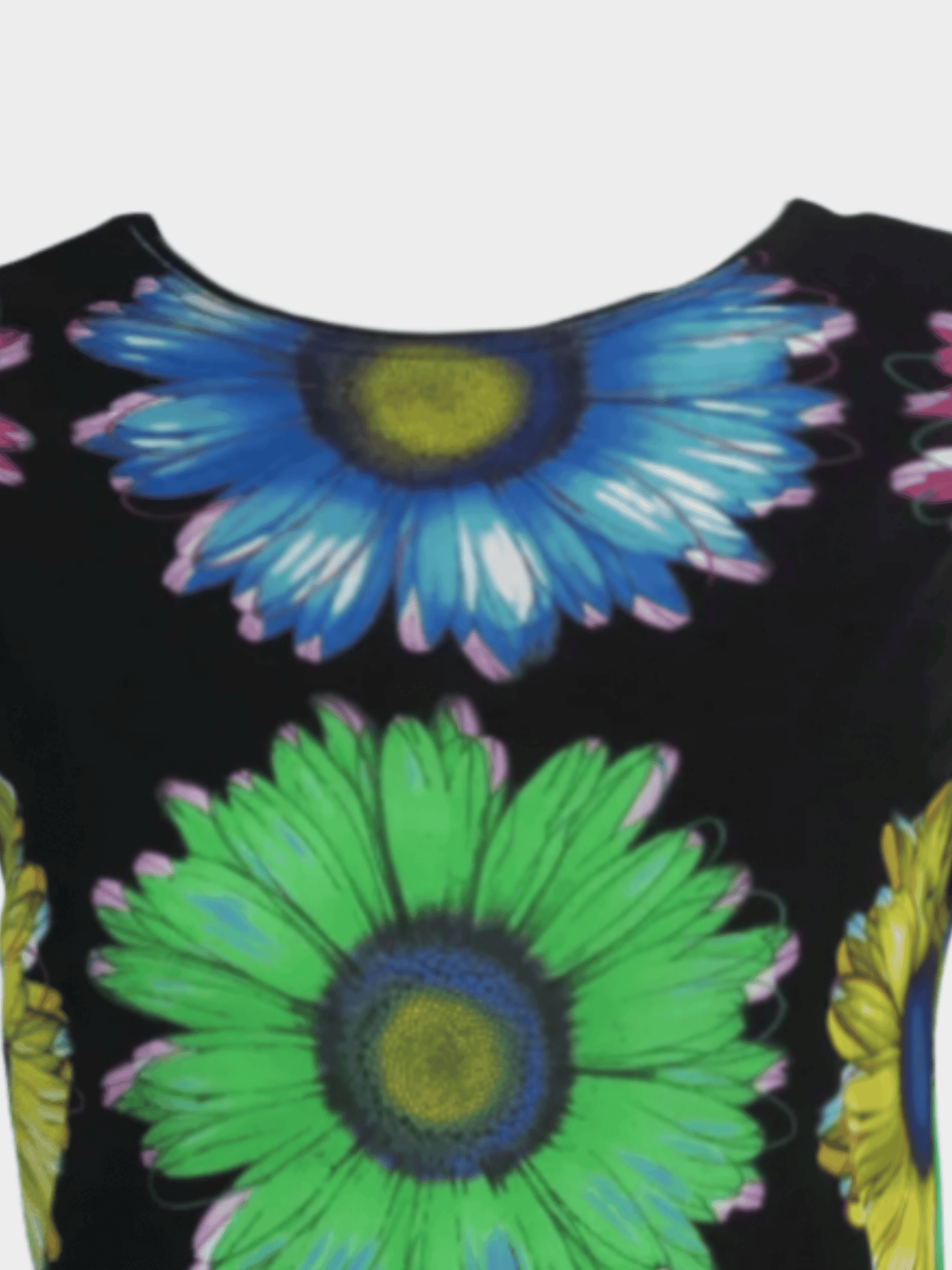 Gianni Versace 1990s Black Floral Print Top