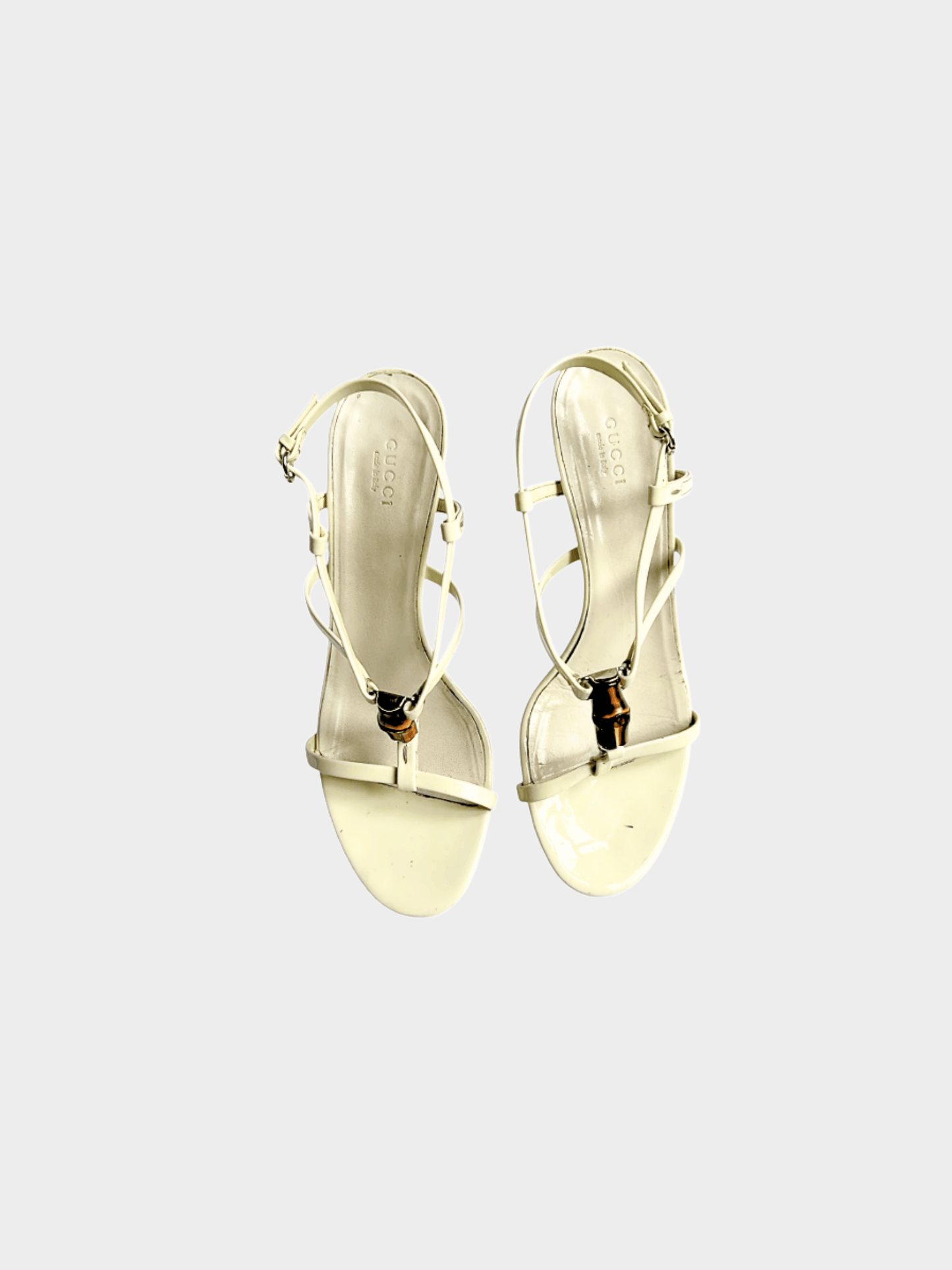 Gucci by Tom Ford 2000s Cream Bamboo Sandal Heels