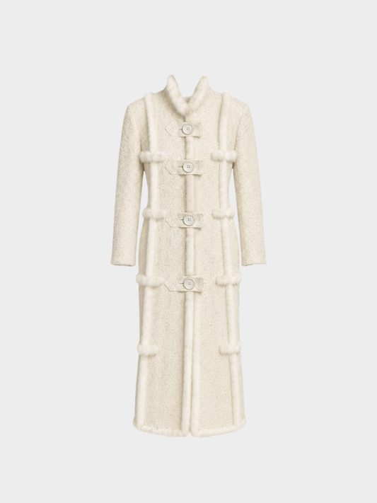 Valentino 2000s Ivory Trimmed Coat