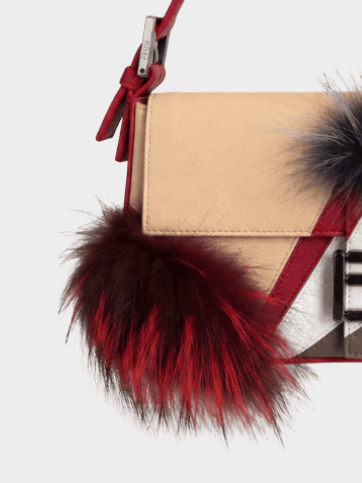 Fendi 2000s Beige Fur Embellished Bag