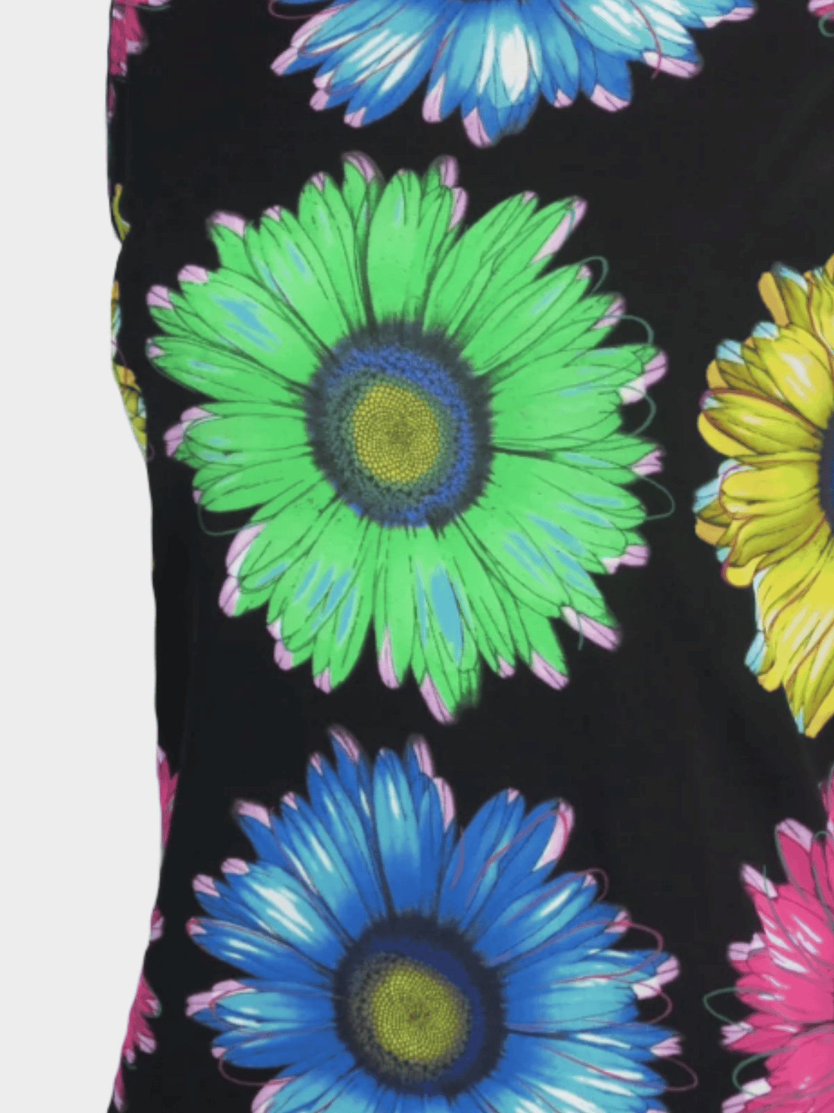 Gianni Versace 1990s Black Floral Print Top