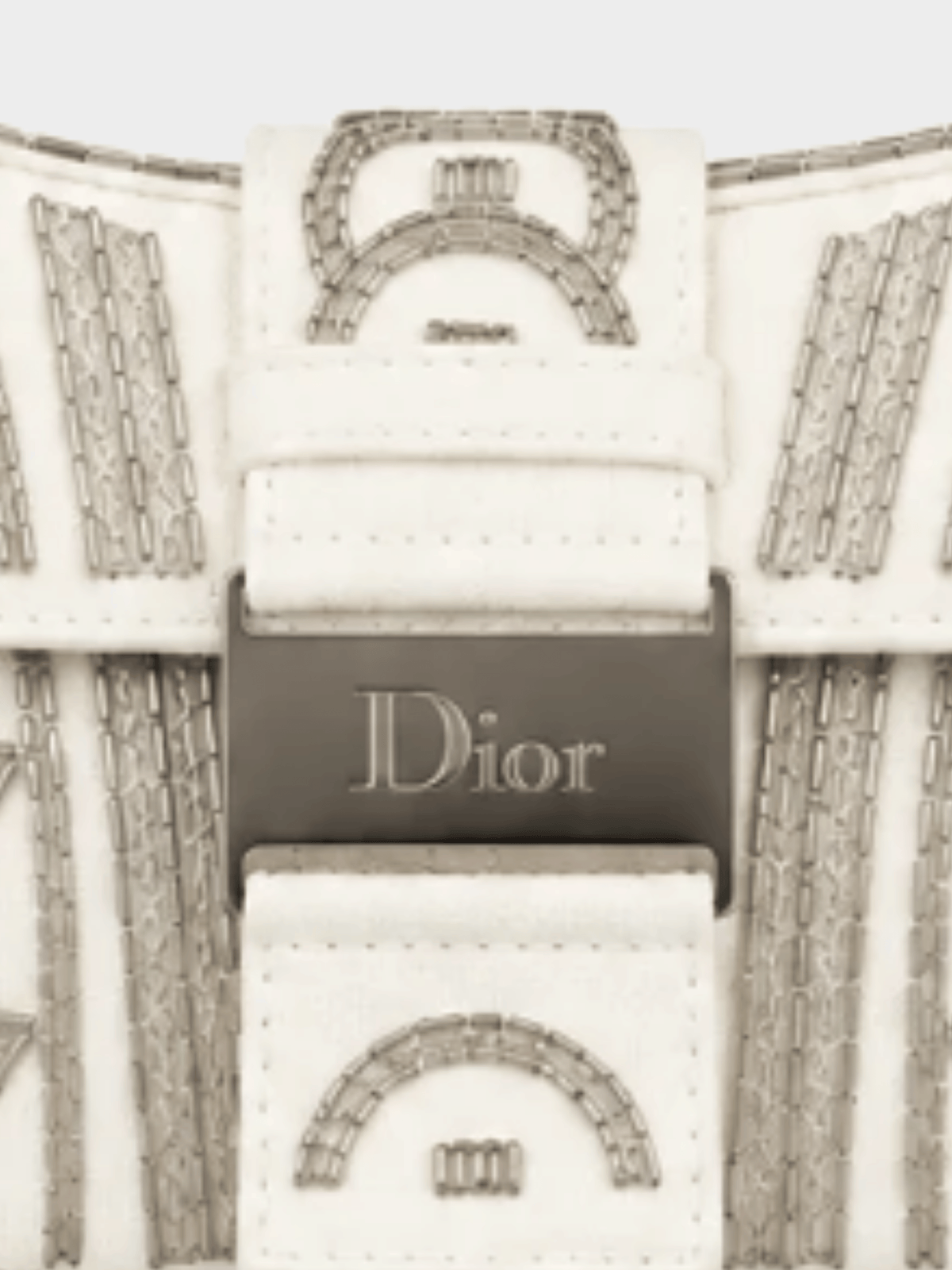 Christian Dior 2000s Limited Edition White Silk and Pearl Columbus Clutch