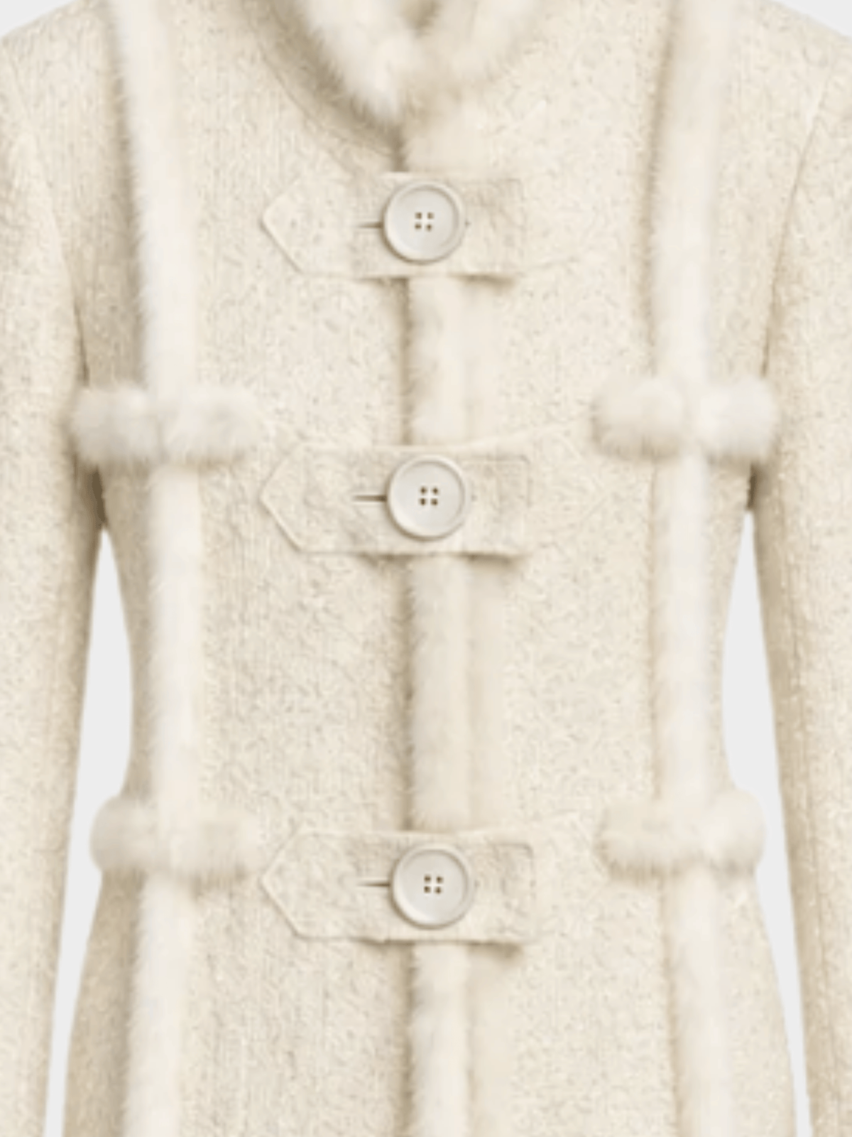Valentino 2000s Ivory Trimmed Coat