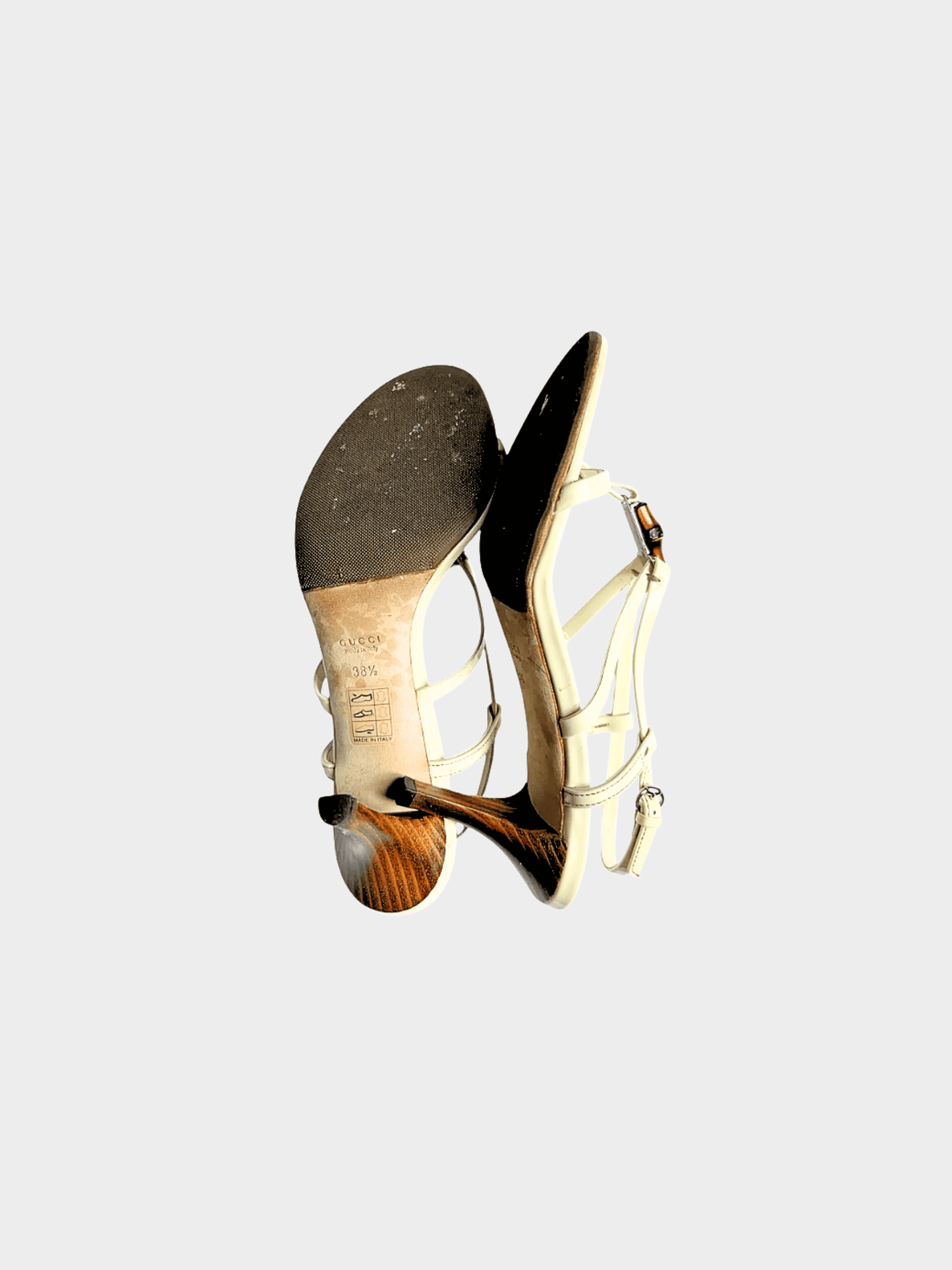 Gucci by Tom Ford 2000s Cream Bamboo Sandal Heels