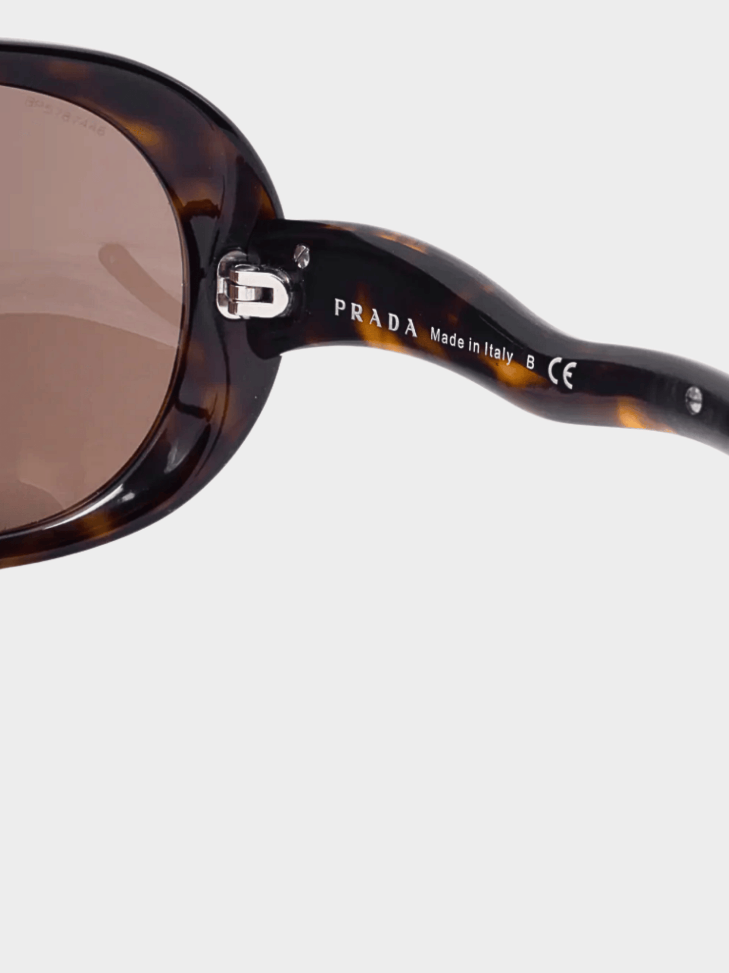 Prada 2017 SPR 08L Tortoiseshell Wavy-Arm Round Sunglasses