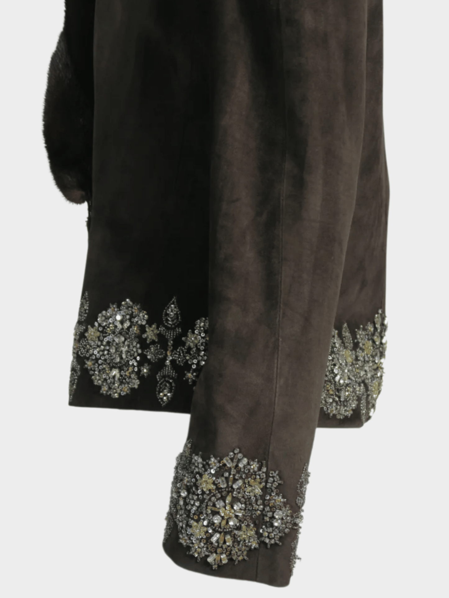 Valentino FW 2003 Runway Dark Brown Fur Trim Jacket