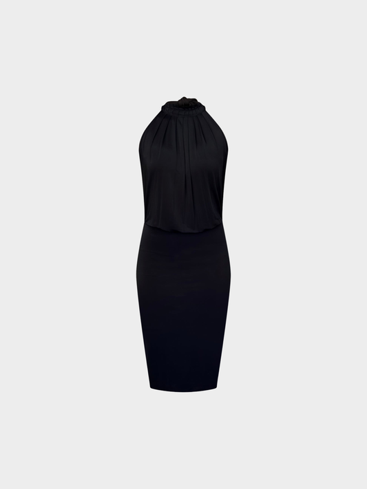 Gucci 2000s Black Pleated Open-Back Dress