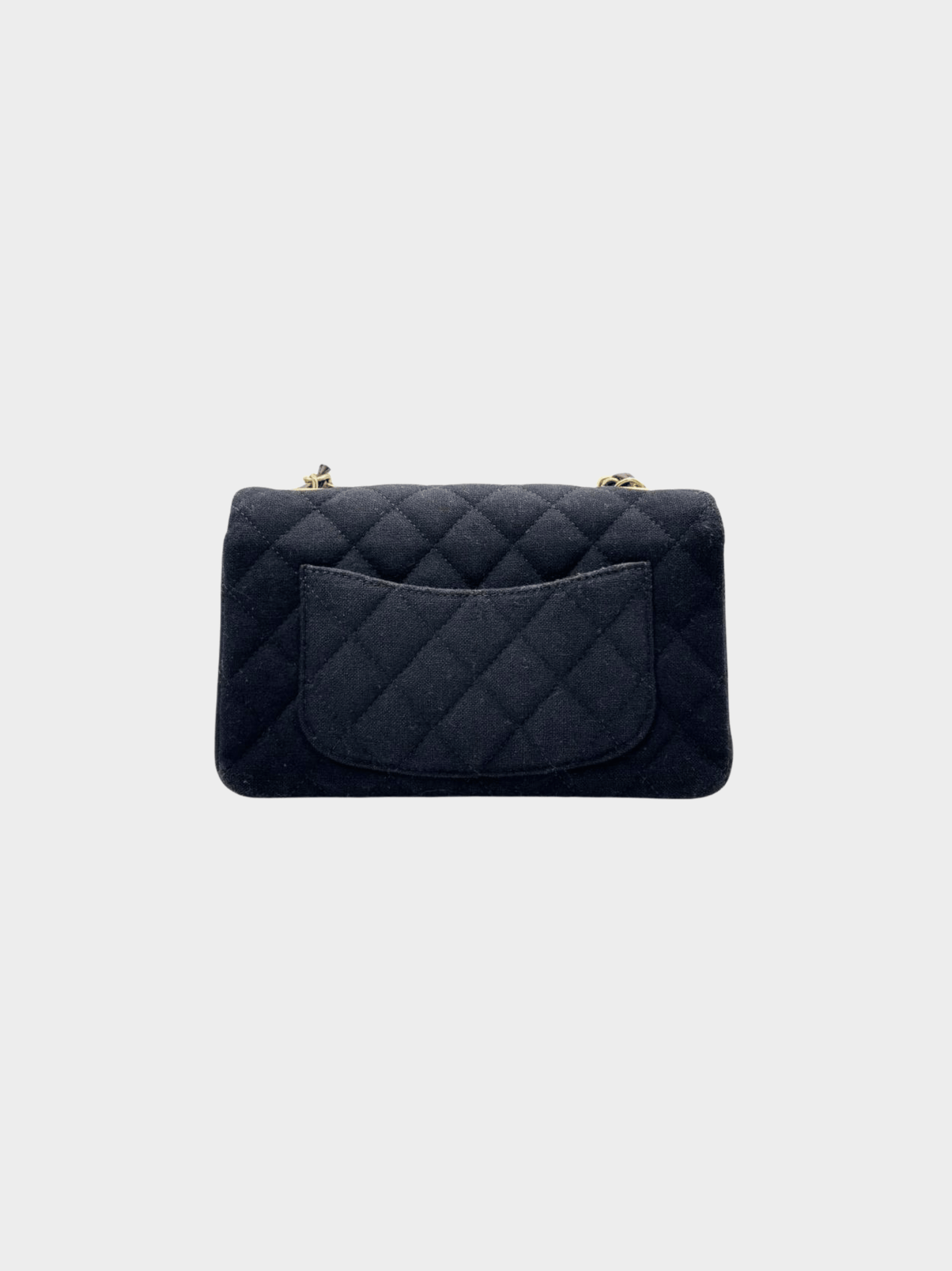 Chanel 2018 Black Felt Quilted Paris-Hamburg Charms Mini Rectangular Flap Bag