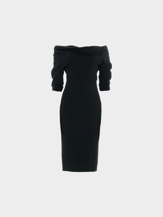 Dsquared2 FW 2010 Black Boat-Neck Wool Cocktail Dress