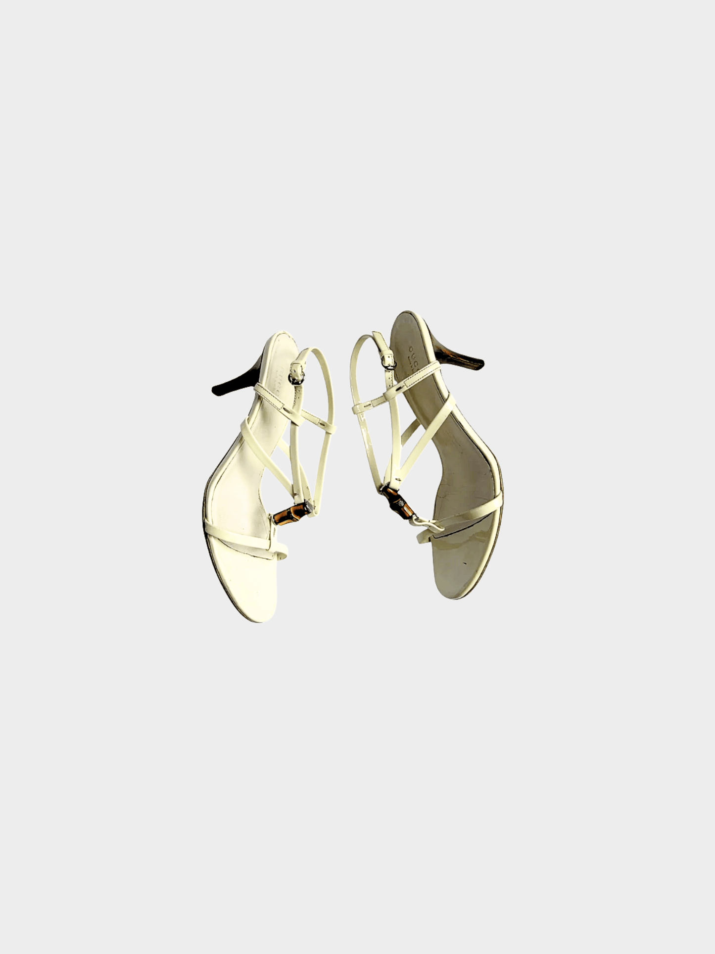 Gucci by Tom Ford 2000s Cream Bamboo Sandal Heels