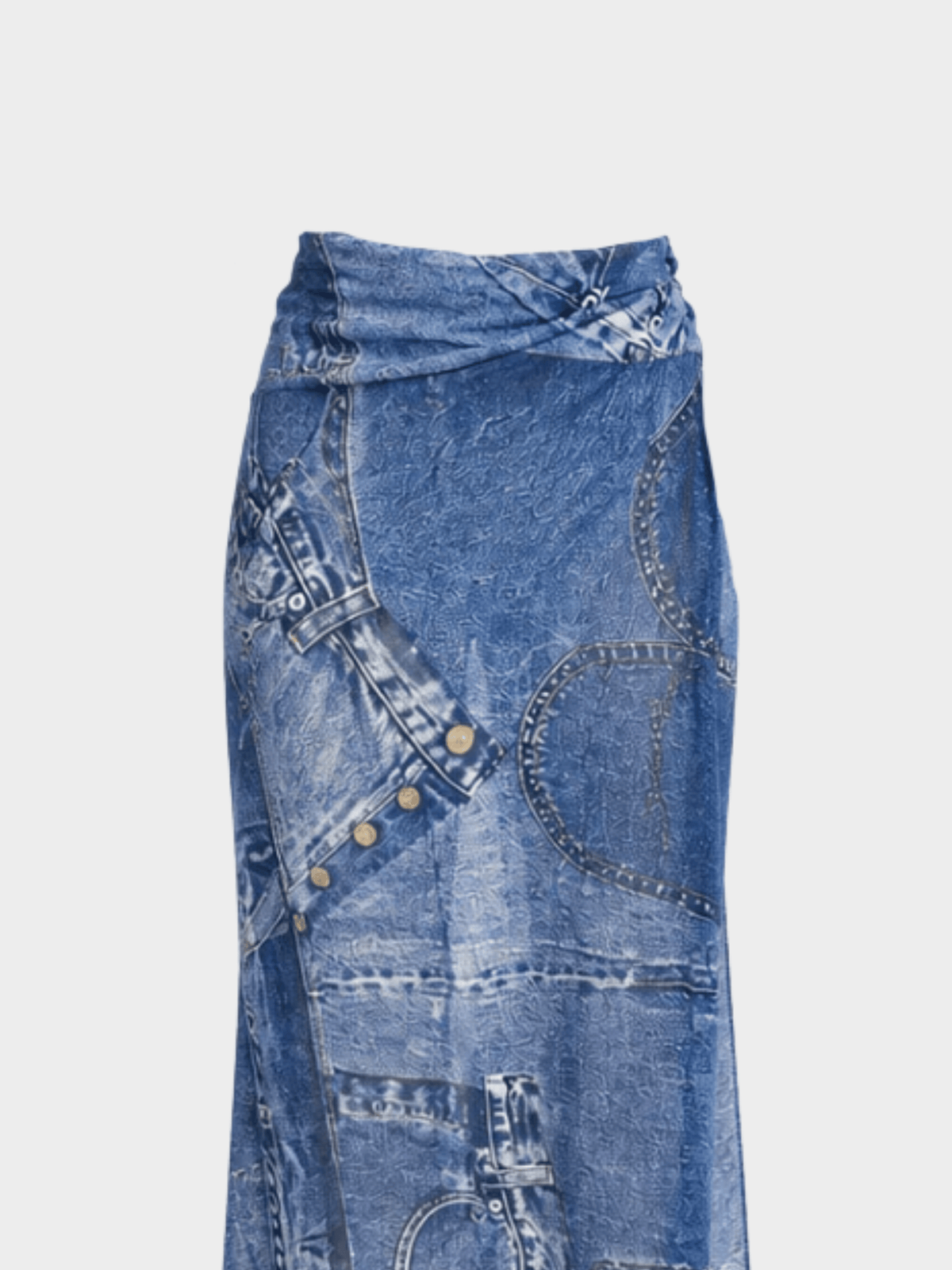 Christian Dior SS 2000 Blue Mesh Wrap Skirt