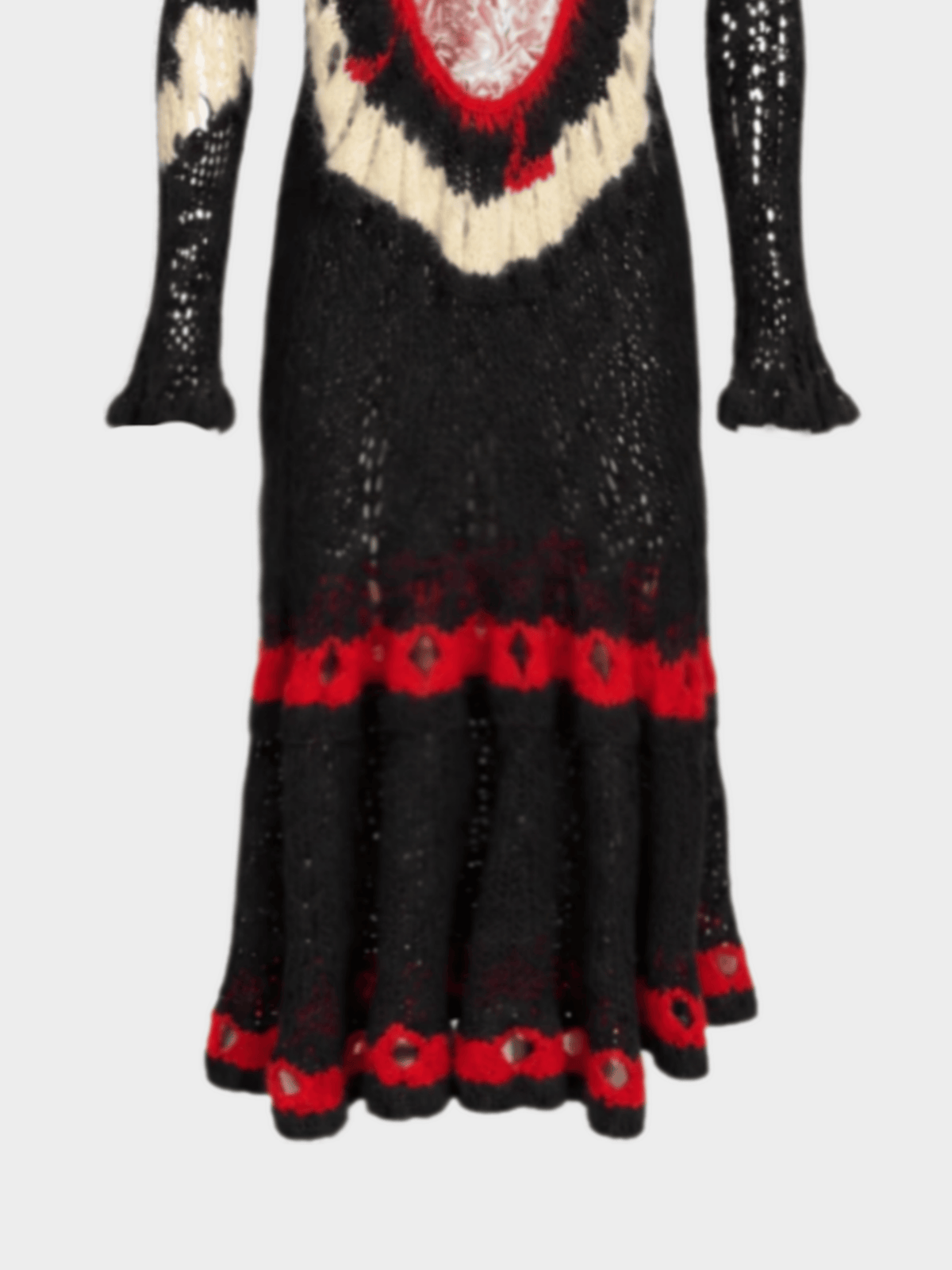 Jean Paul Gaultier FW 2007 Black and Red Mohair Spiderweb Knit Dress