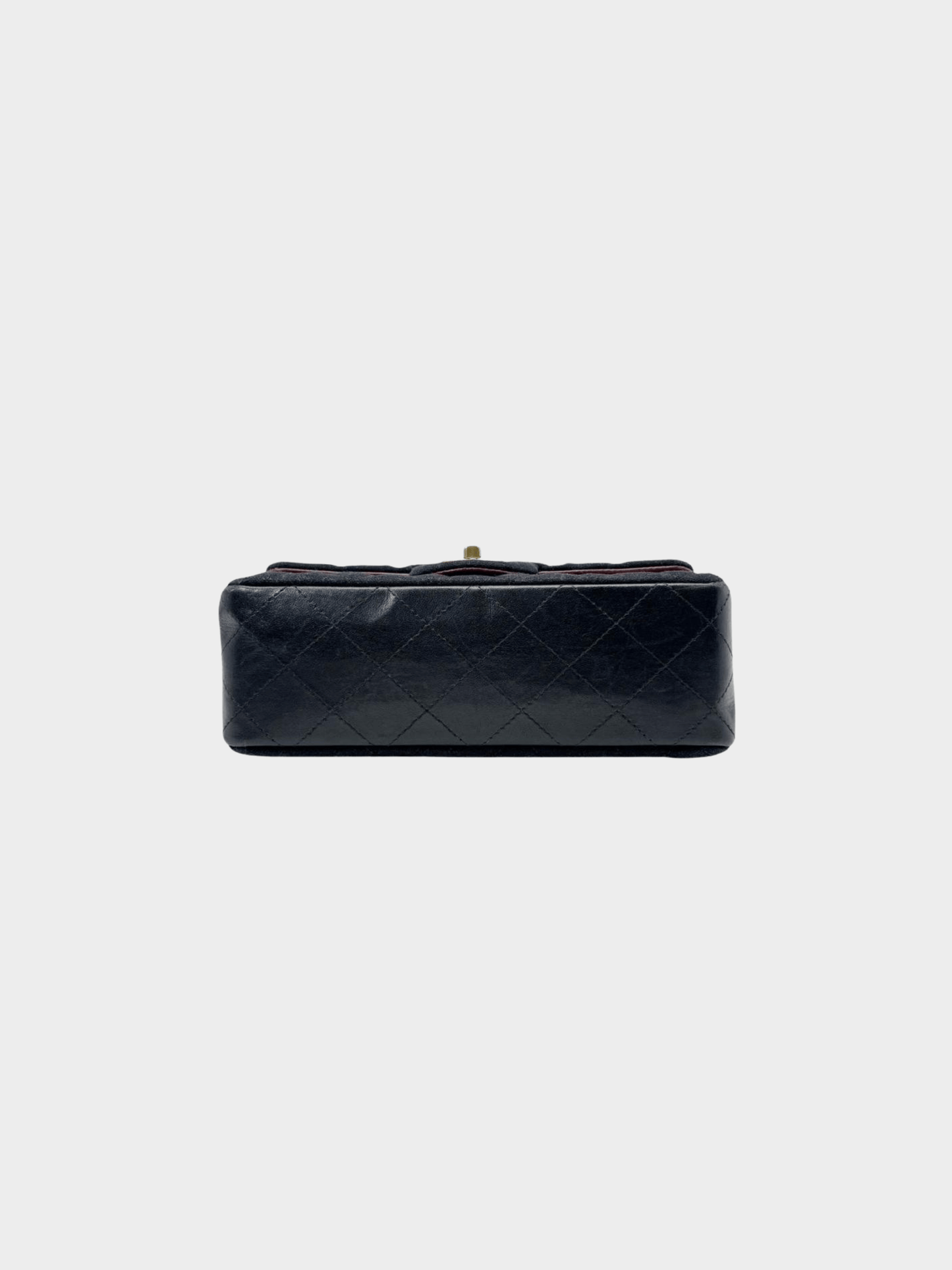 Chanel 2018 Black Felt Quilted Paris-Hamburg Charms Mini Rectangular Flap Bag