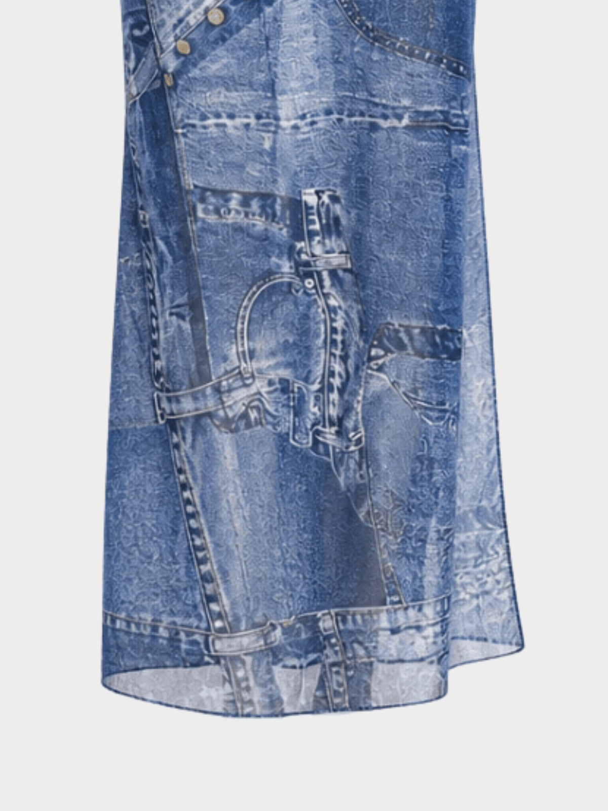 Christian Dior SS 2000 Blue Mesh Wrap Skirt