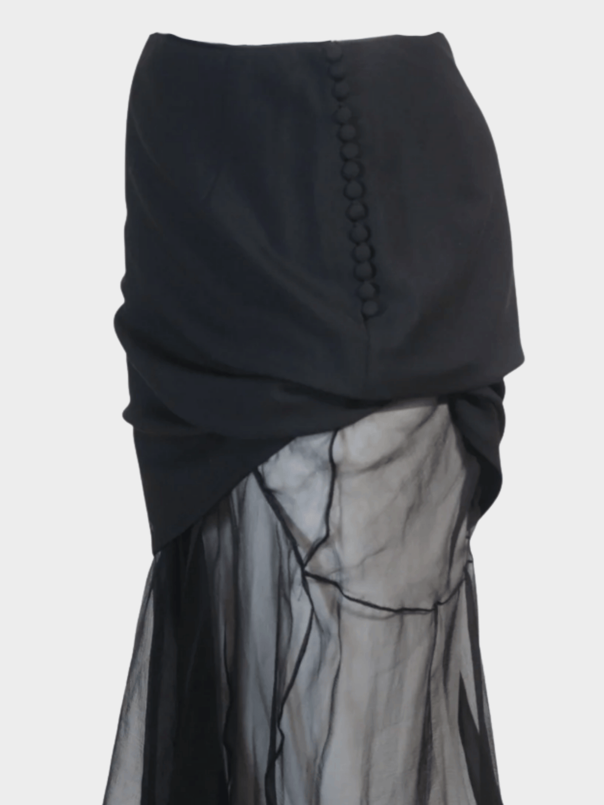 John Galliano FW 2001 Black Silk Chiffon Skirt