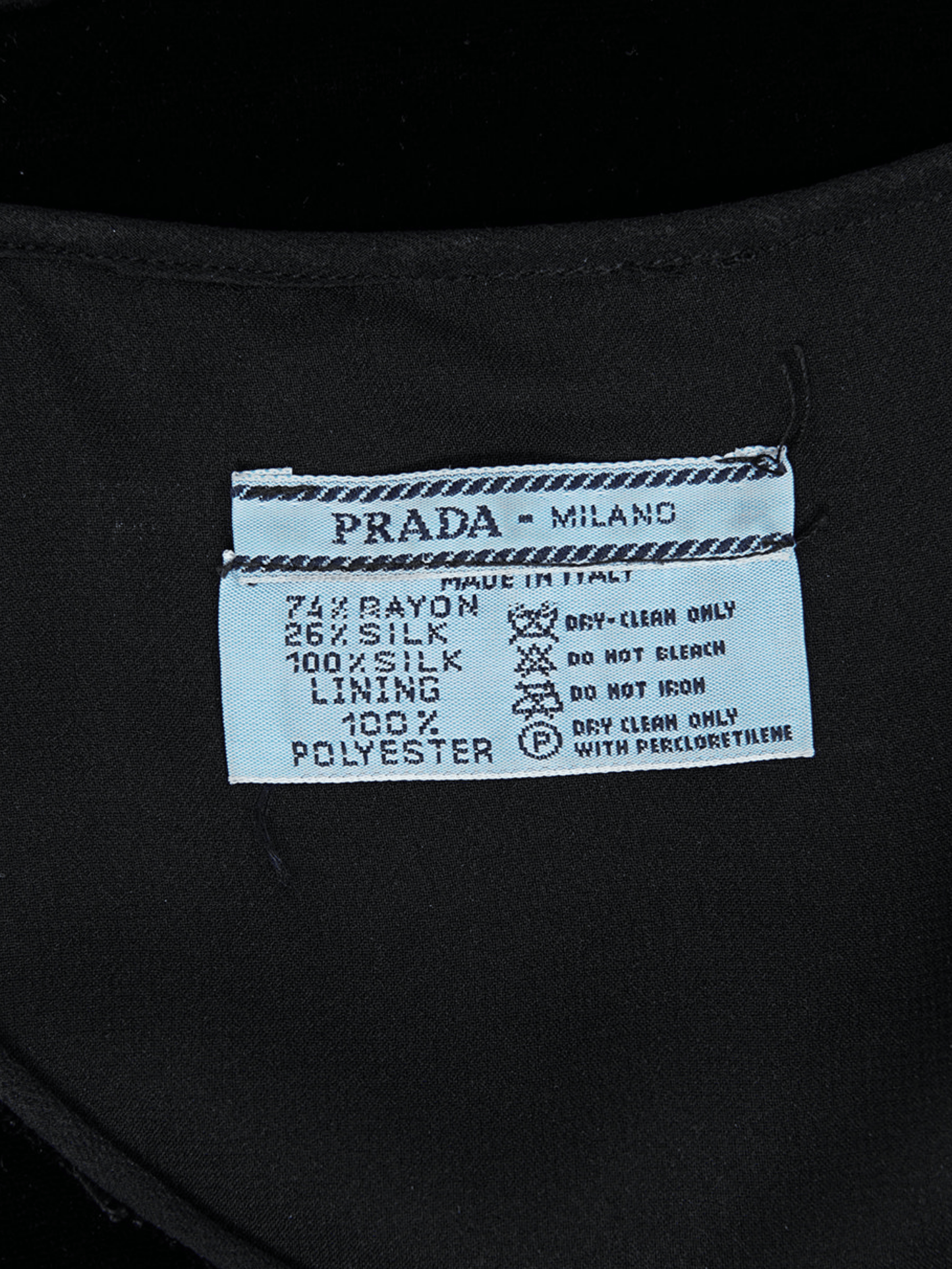 Prada FW 1994 Black Silk Velour Dress