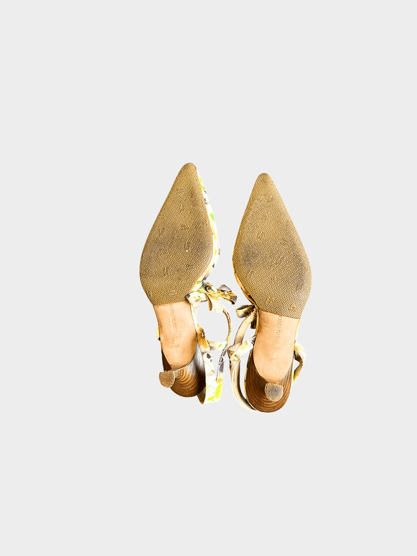 Manolo Blahnik 2000s Floral Printed Canvas Heels