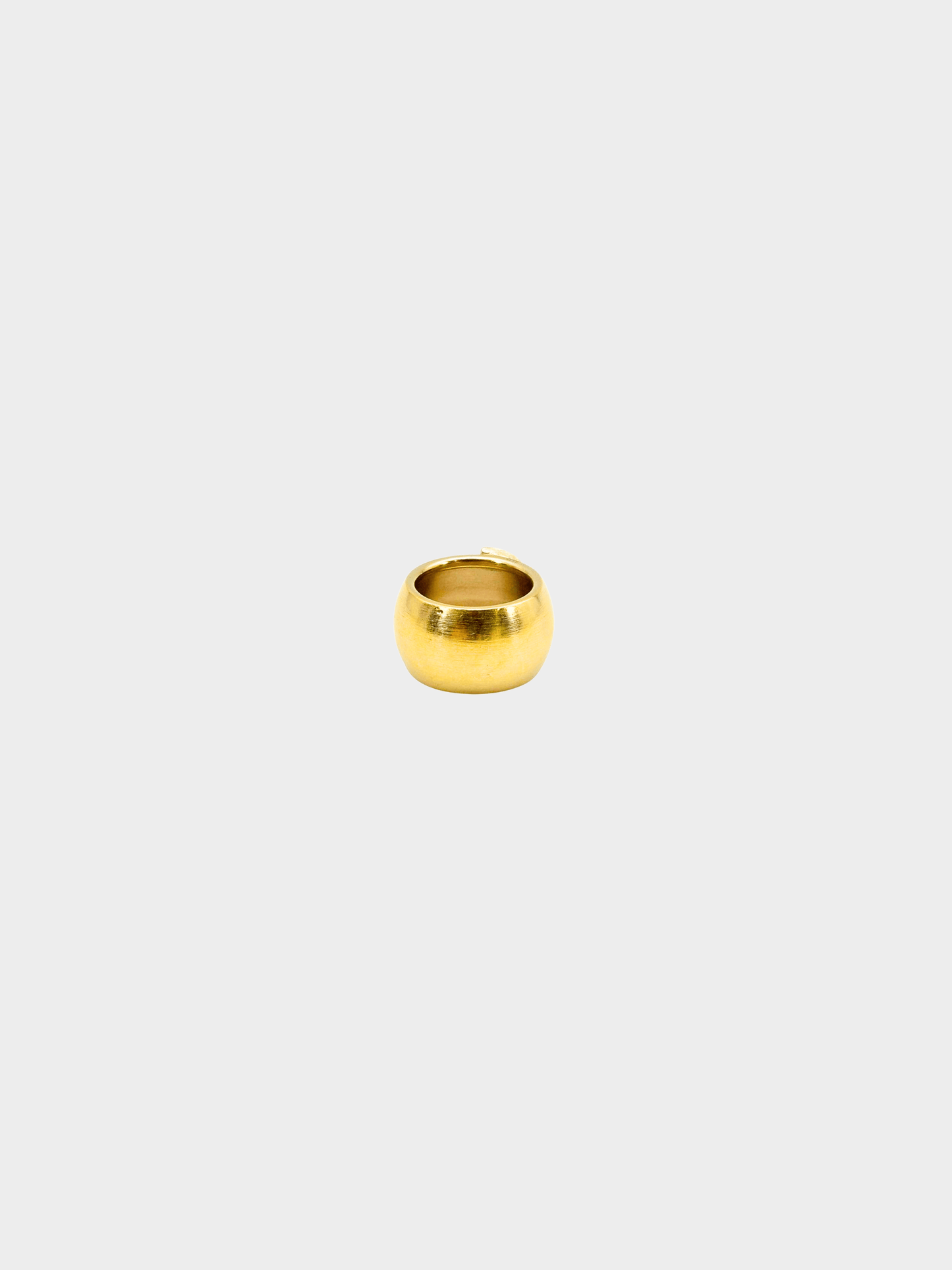 Chanel 2000s Coco Mark Heart Gold Metal Black Rhinestone Crescent Ring