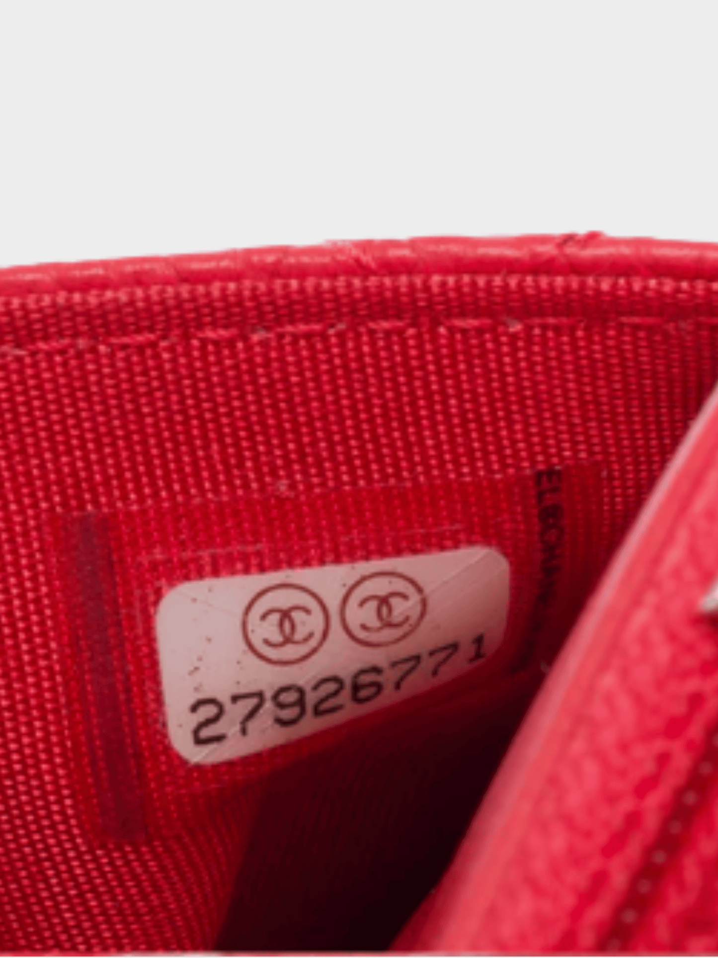 Chanel 2019 Red Caviar CC Filigree Wallet On Chain Crossbody Bag