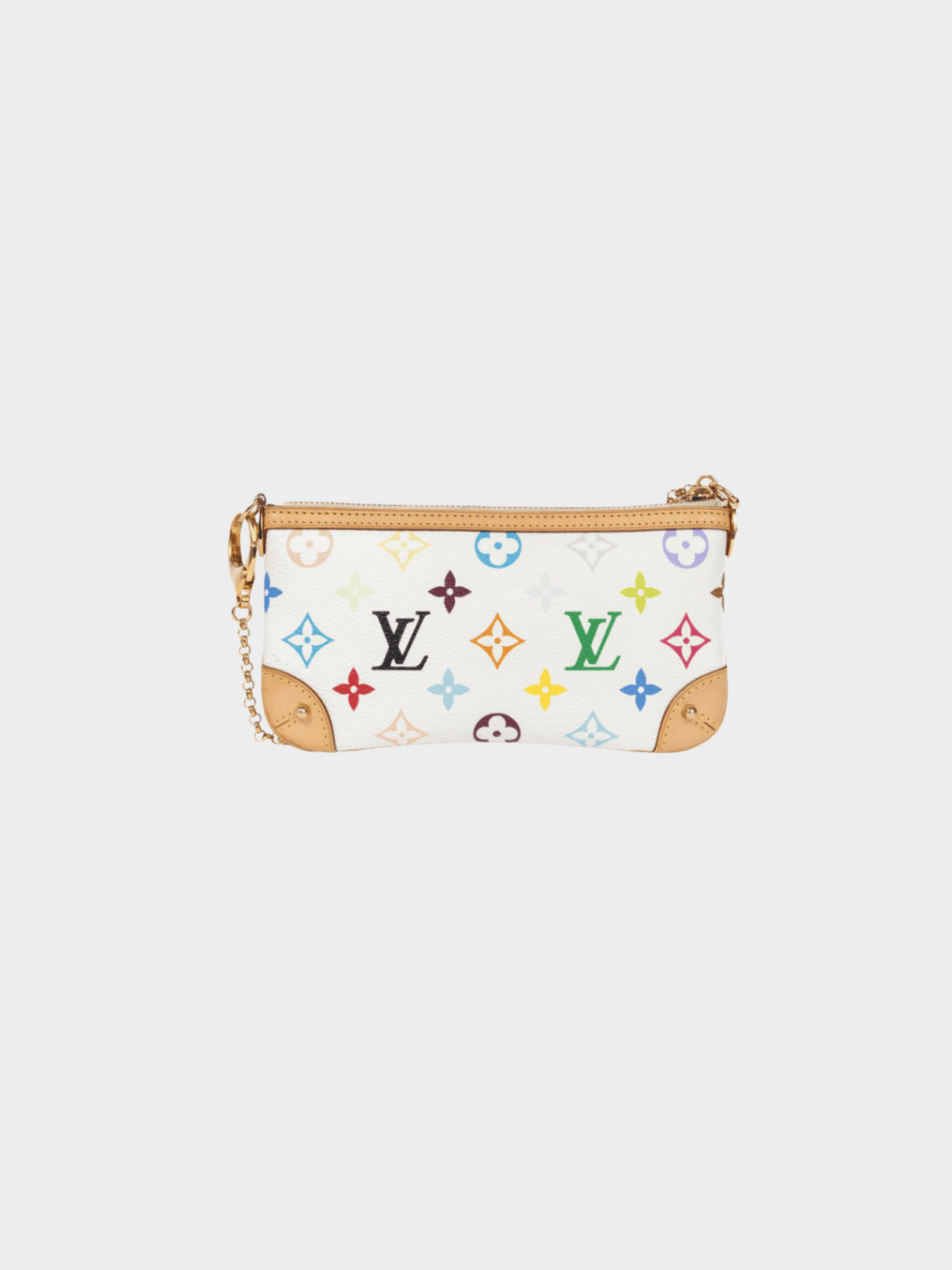Louis Vuitton x Takashi Murakami 2013 Milla MM White Multicolore Monogram Pochette