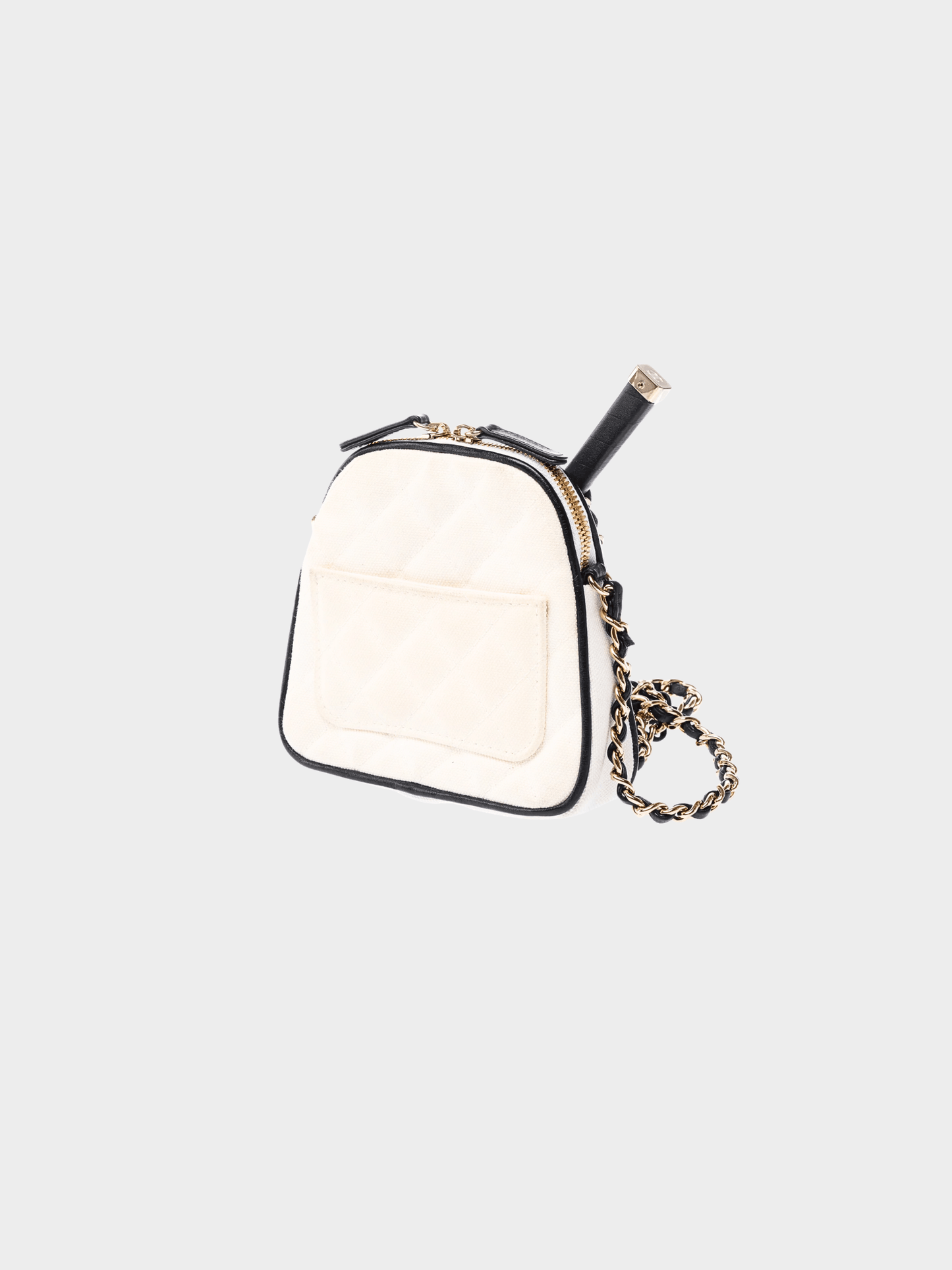 Chanel Cruise 2023 Limited Edition Tennis Racket White Mini Denim Bag