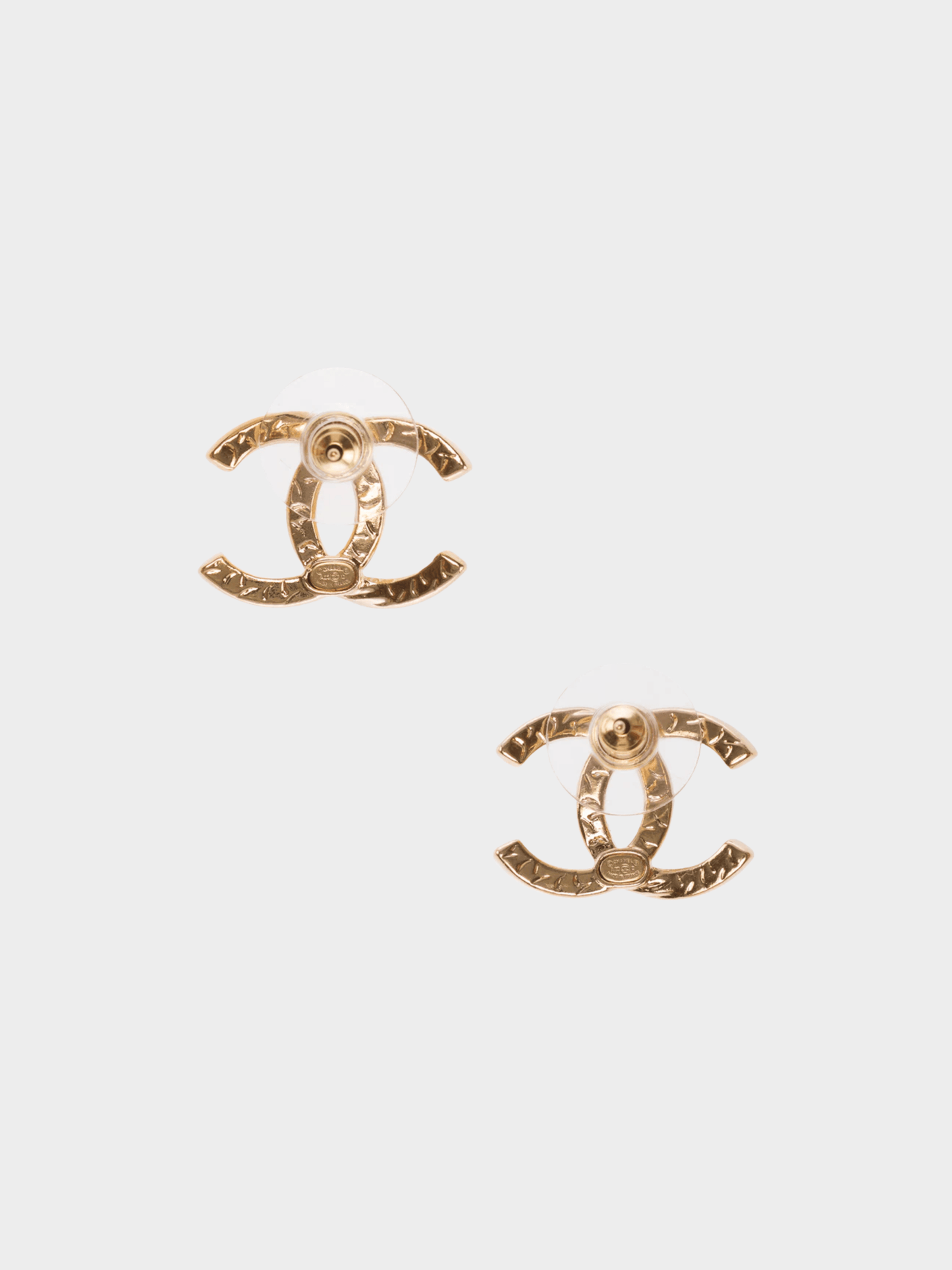 Chanel 2000s Gold Rhinestoned CC Earrings