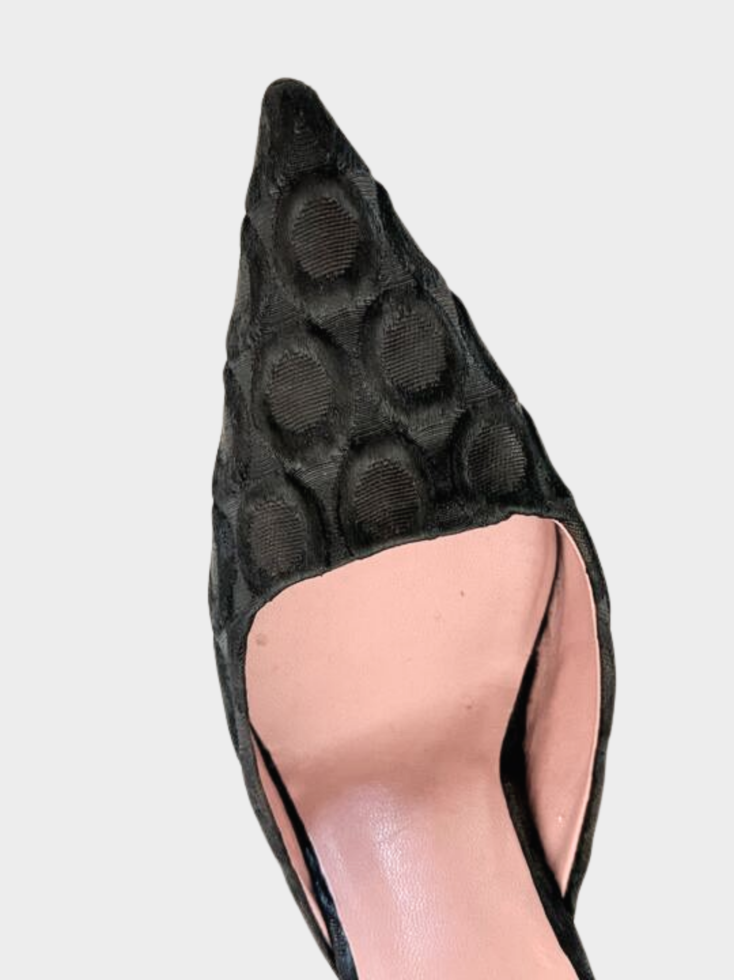Prada 2000s Black Fabric Textured Kitten Heels