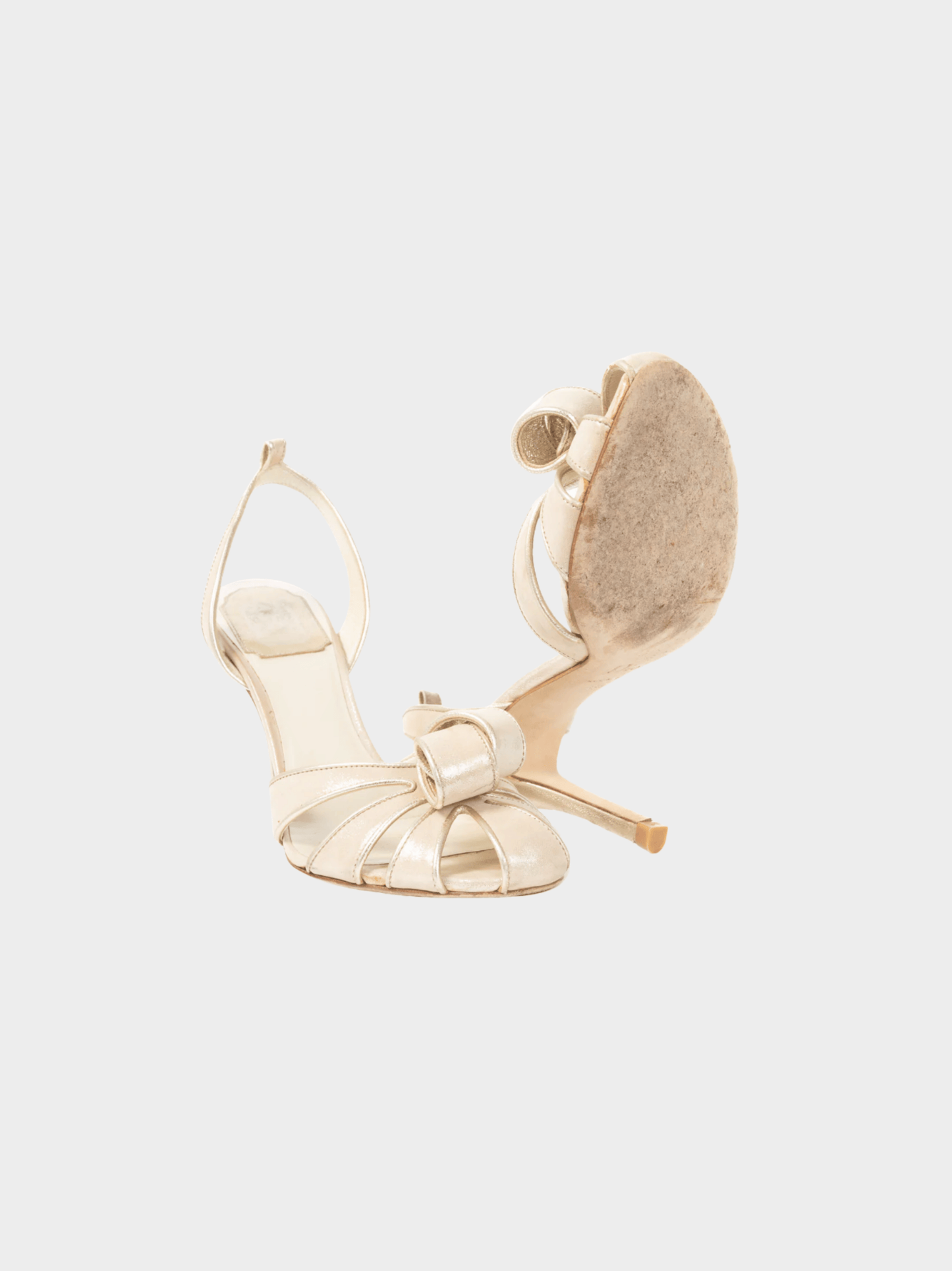 Christian Dior 2008 Karma Metallic Nude Suede Heels